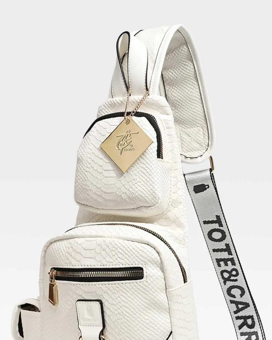 Apollo 1 Tear Drop Crossbody Bag in White
