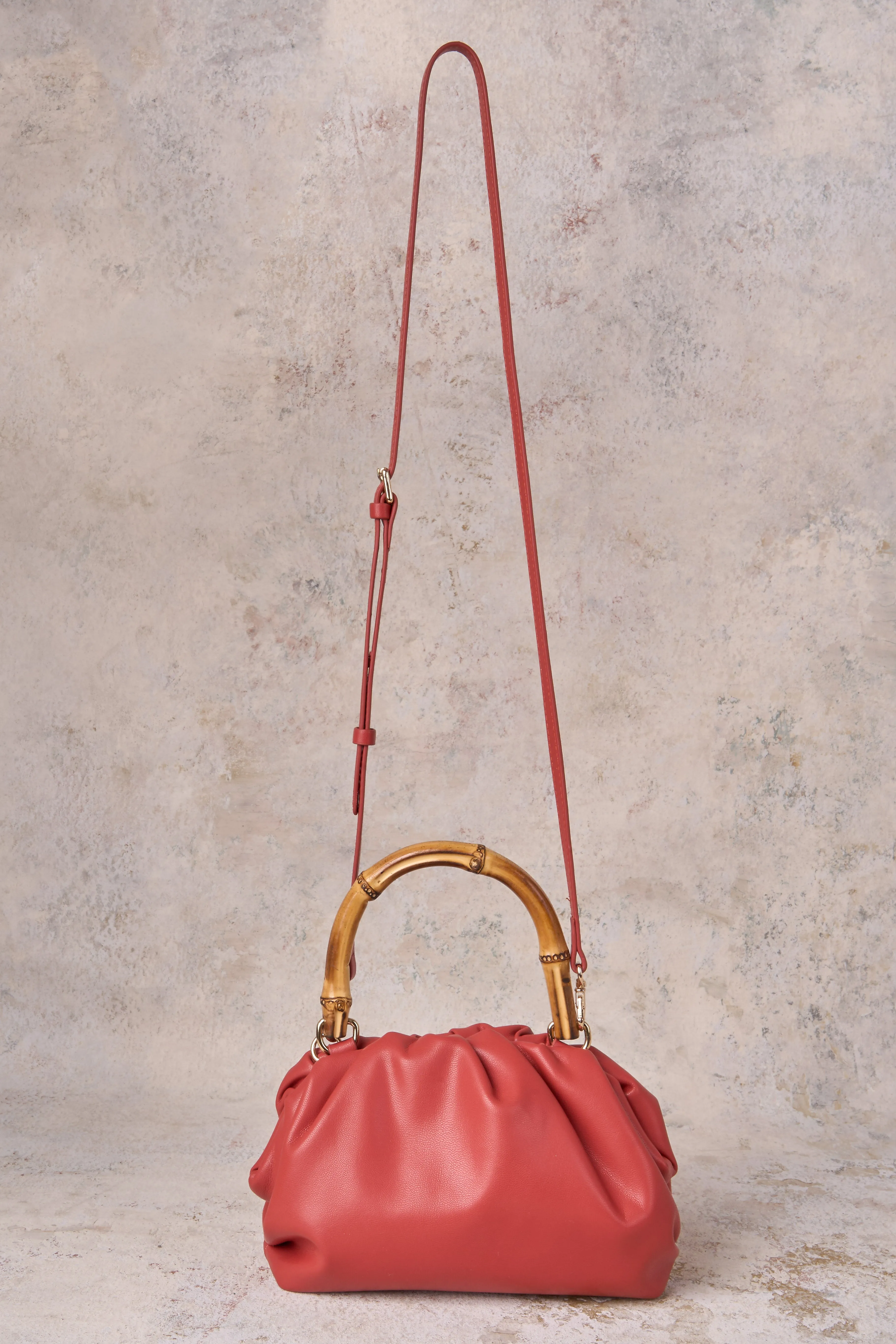 Bamboo Top Handle Bag - Terracotta