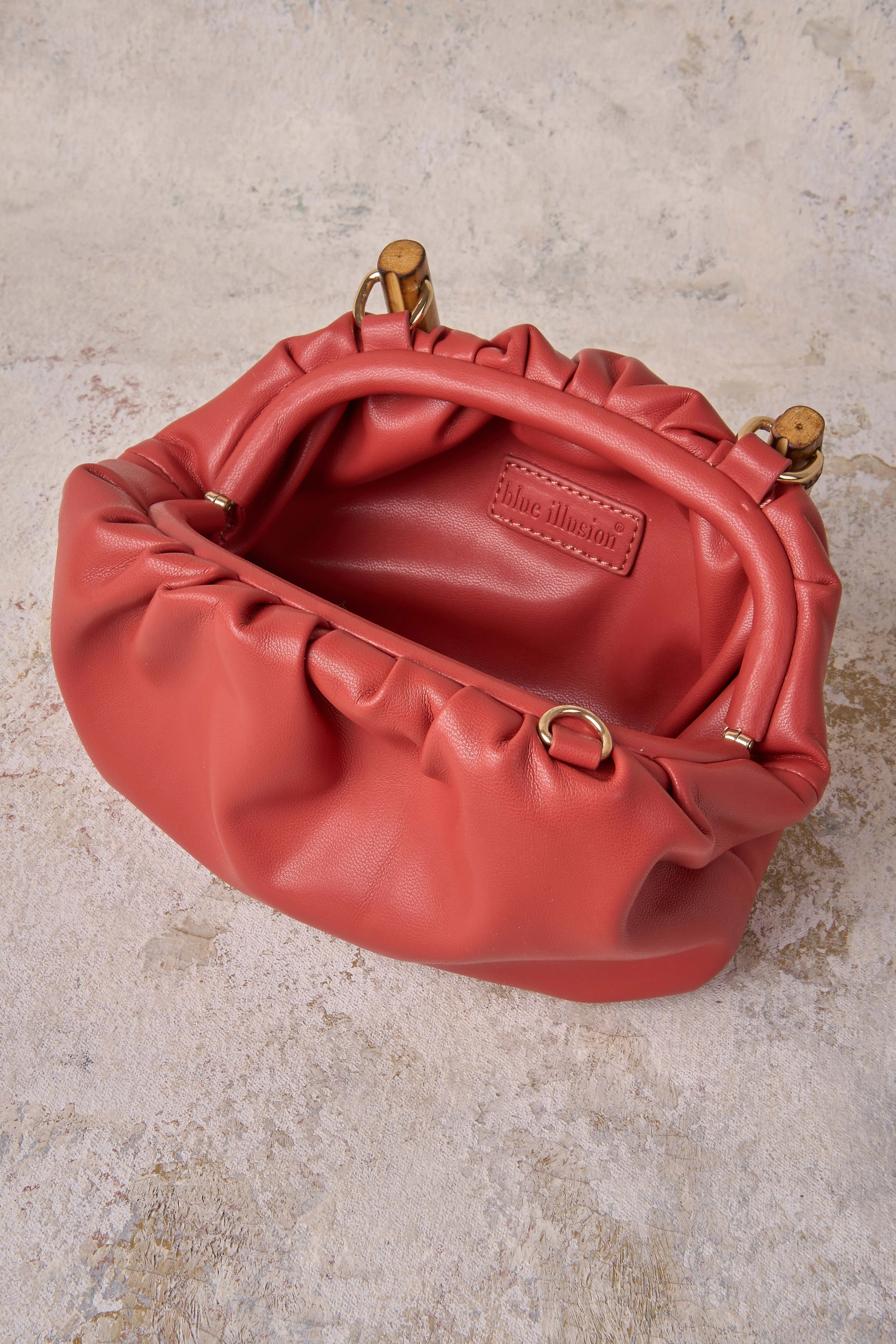 Bamboo Top Handle Bag - Terracotta