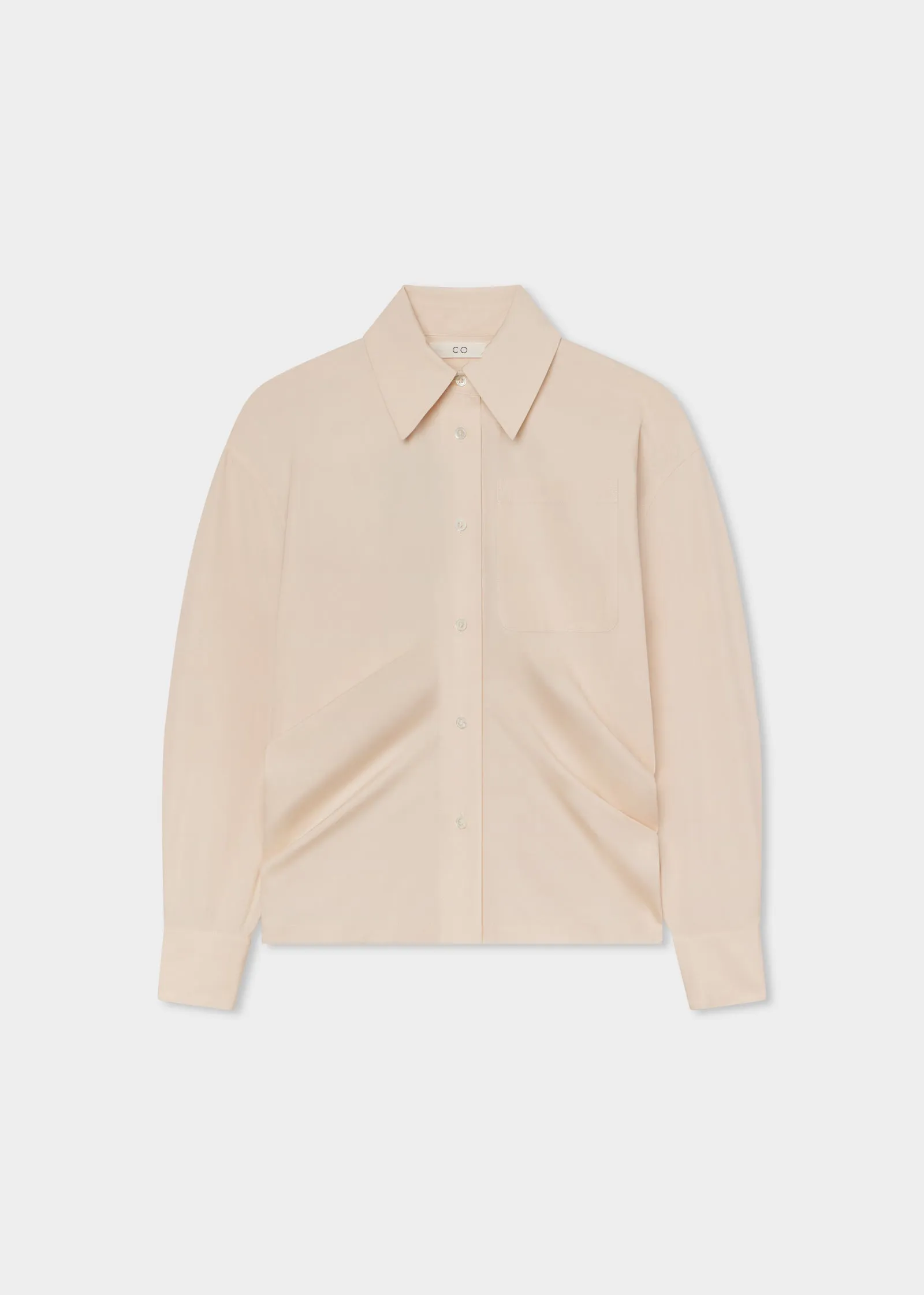 Banana Cut Shirt in Cotton Poplin - Pink