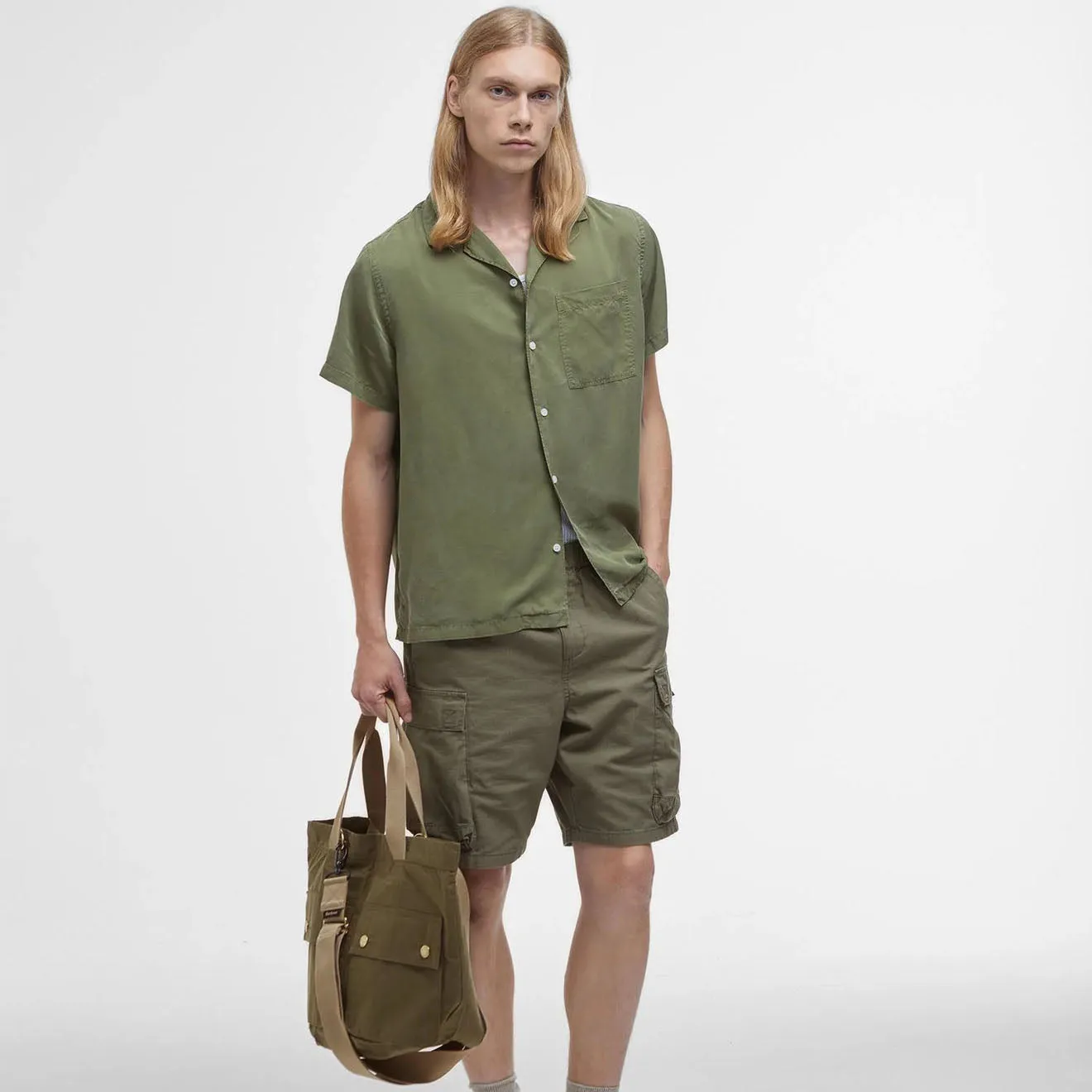 Barbour Transport Carry All Tote Bag Dusky Green