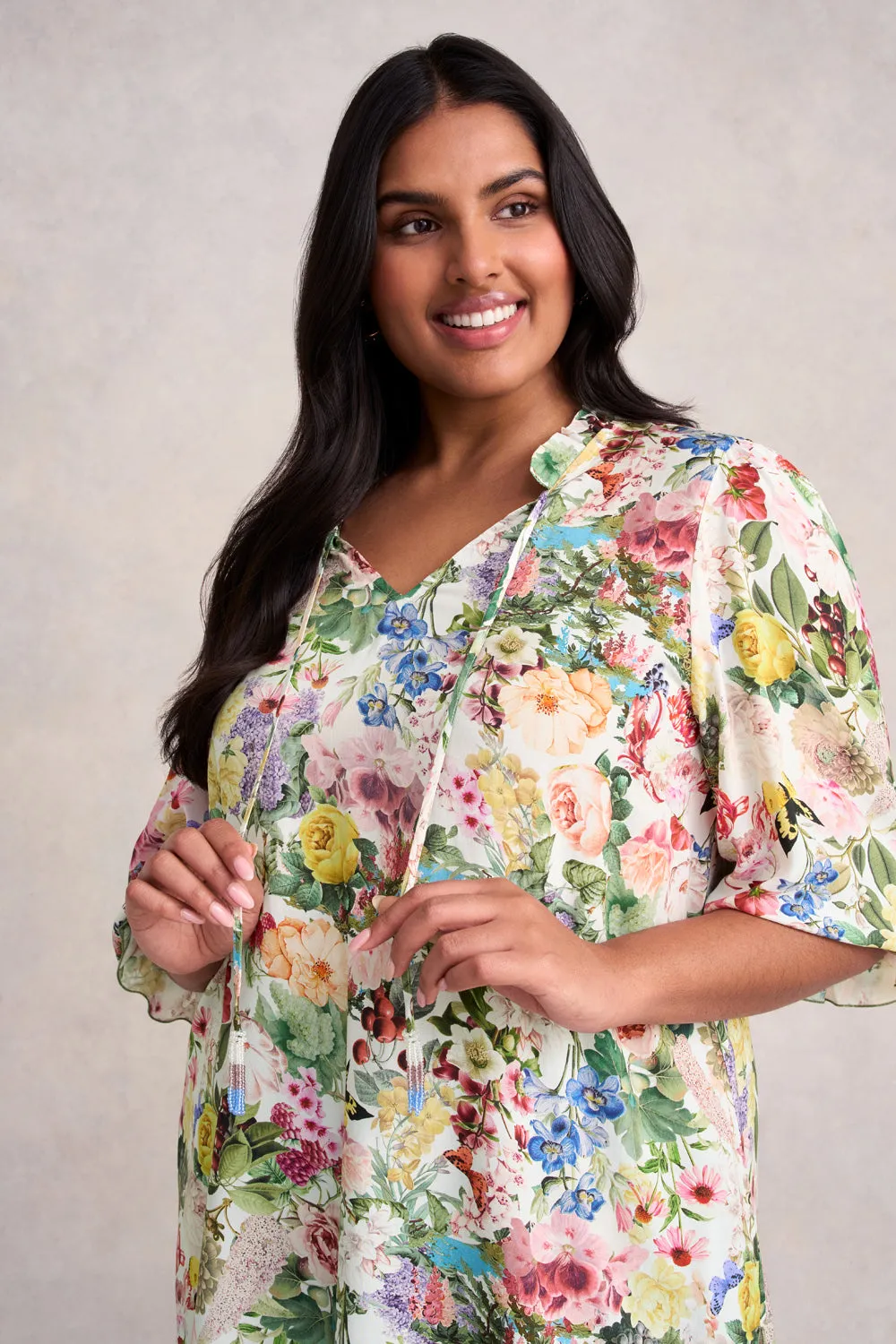Beaded Tassel Kaftan - Joie Print
