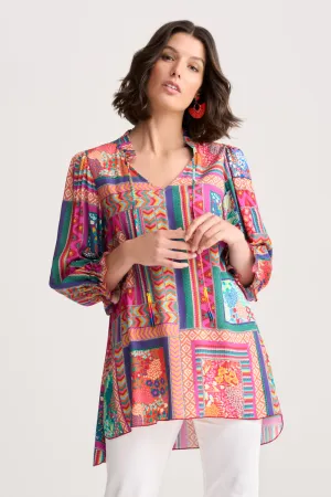 Beaded Tassel Kaftan - Tropical Patchwork
