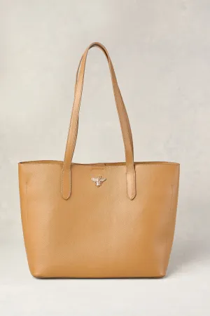 Beverly Bee Leather Tote - Tan