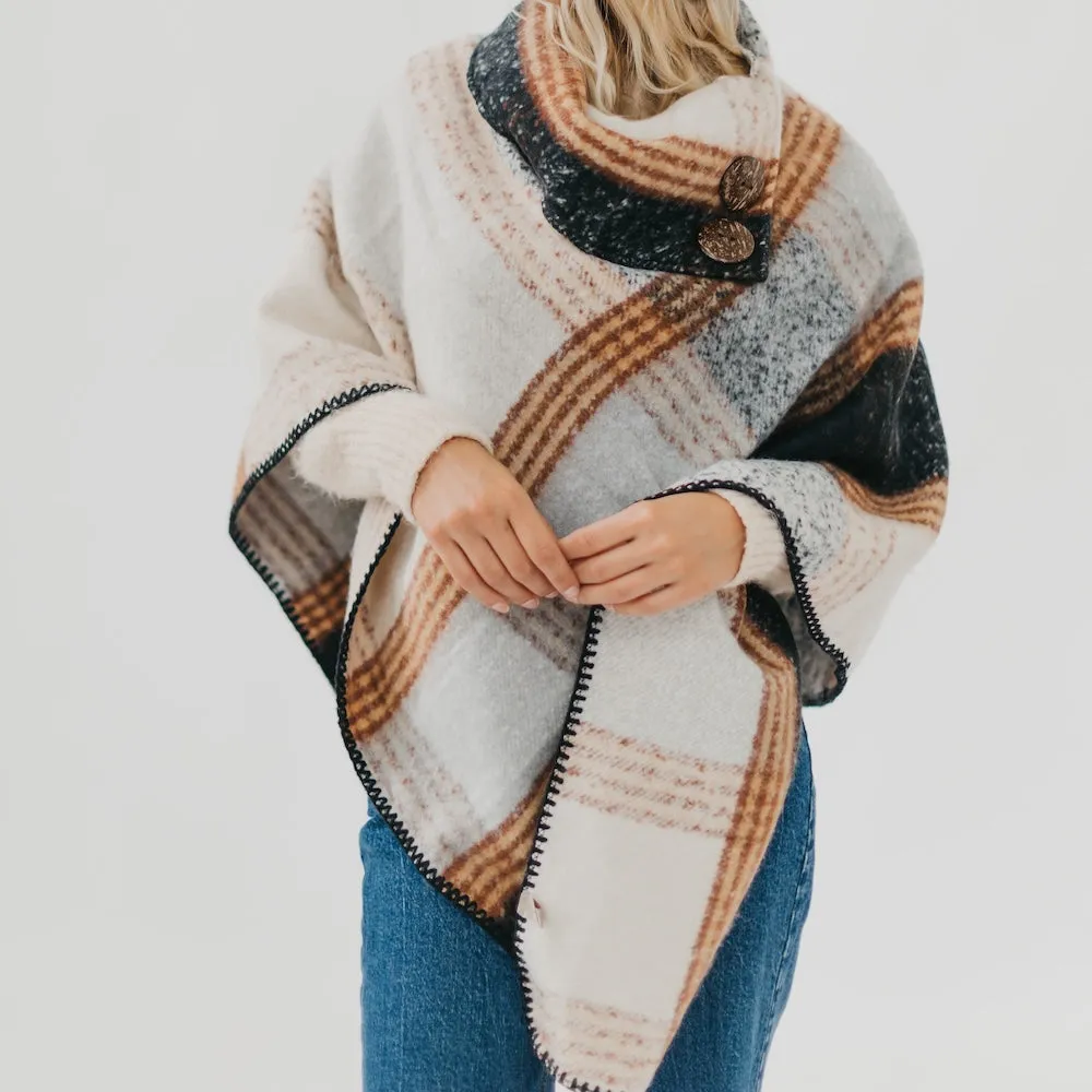 Bianca Button Neck Poncho