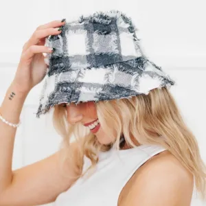 Black and White Plaid Bucket Hat