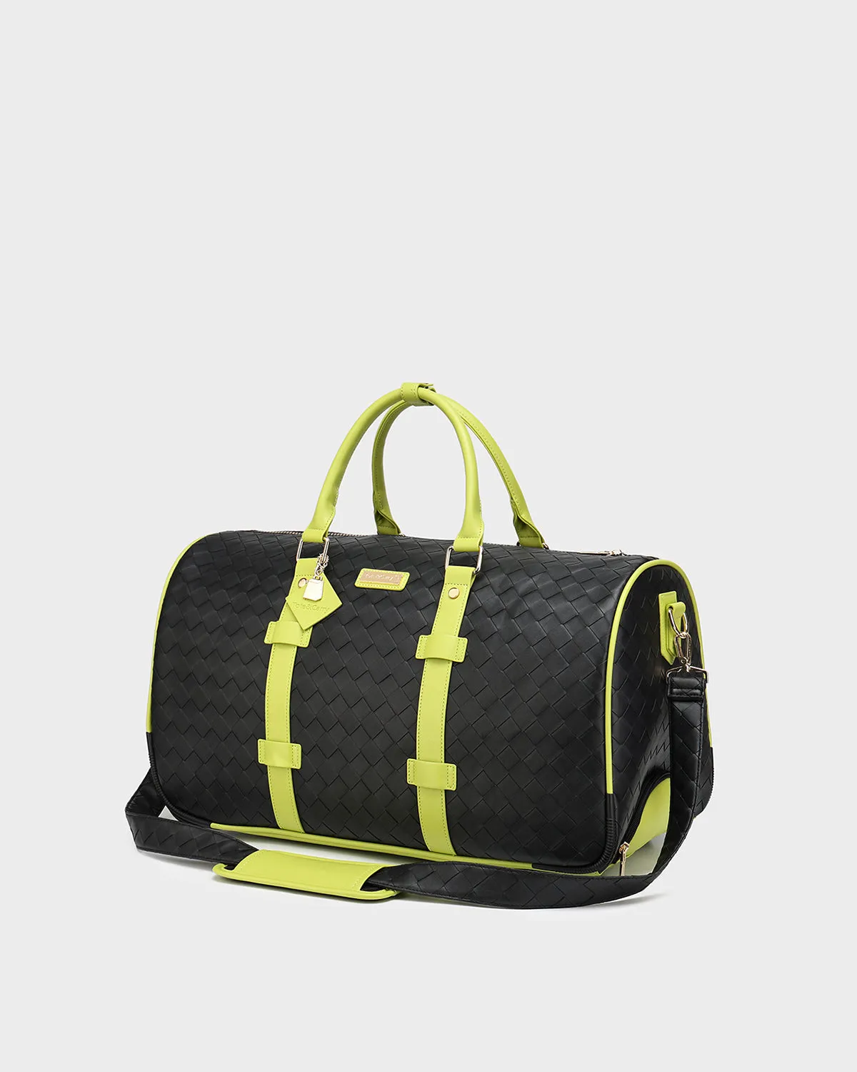 Bodega Rolling Duffle Bag in Black & Slyme