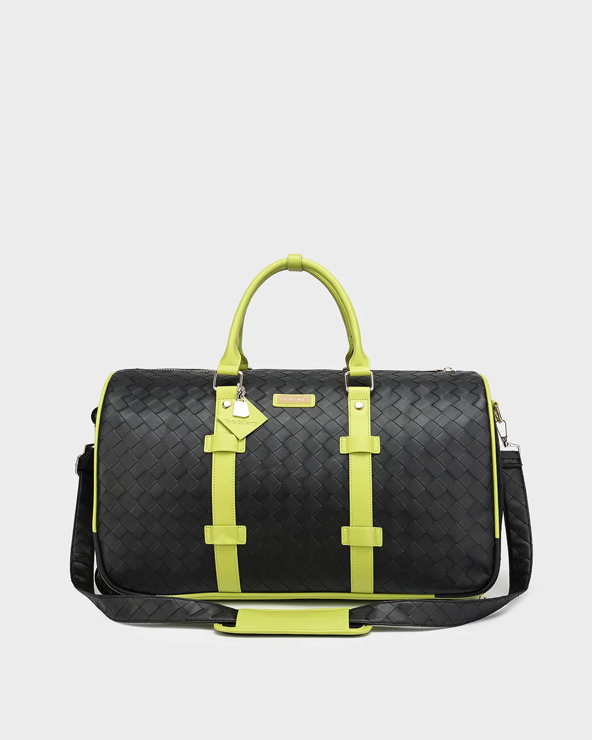 Bodega Rolling Duffle Bag in Black & Slyme
