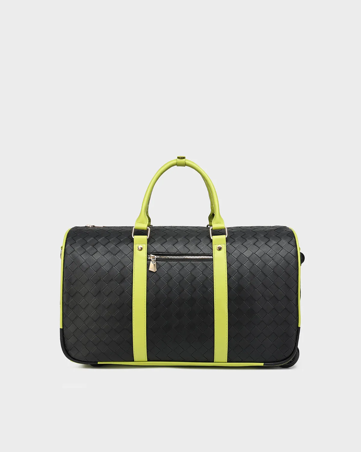 Bodega Rolling Duffle Bag in Black & Slyme