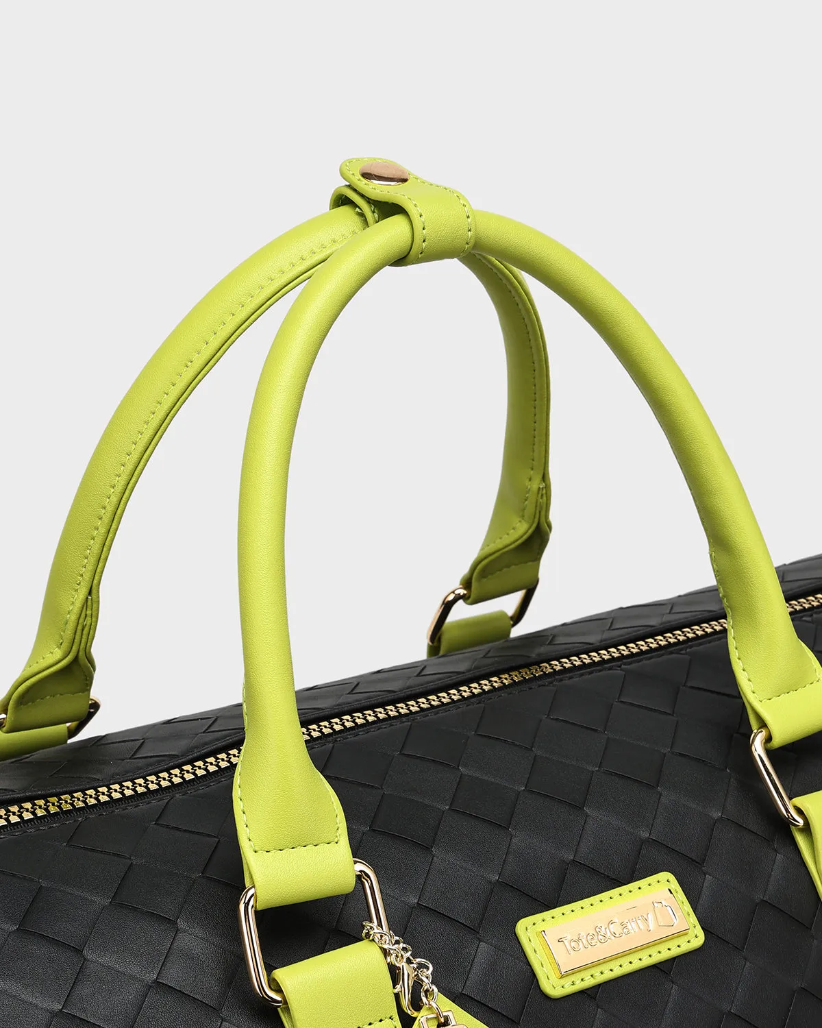 Bodega Rolling Duffle Bag in Black & Slyme