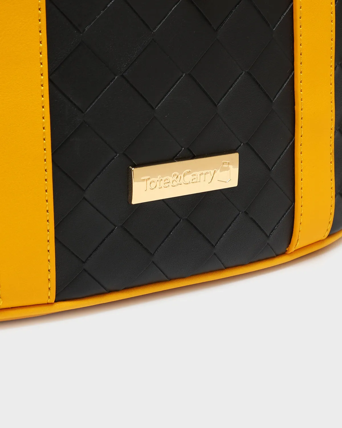 Bodega Rolling Travel Set in Black & Mustard