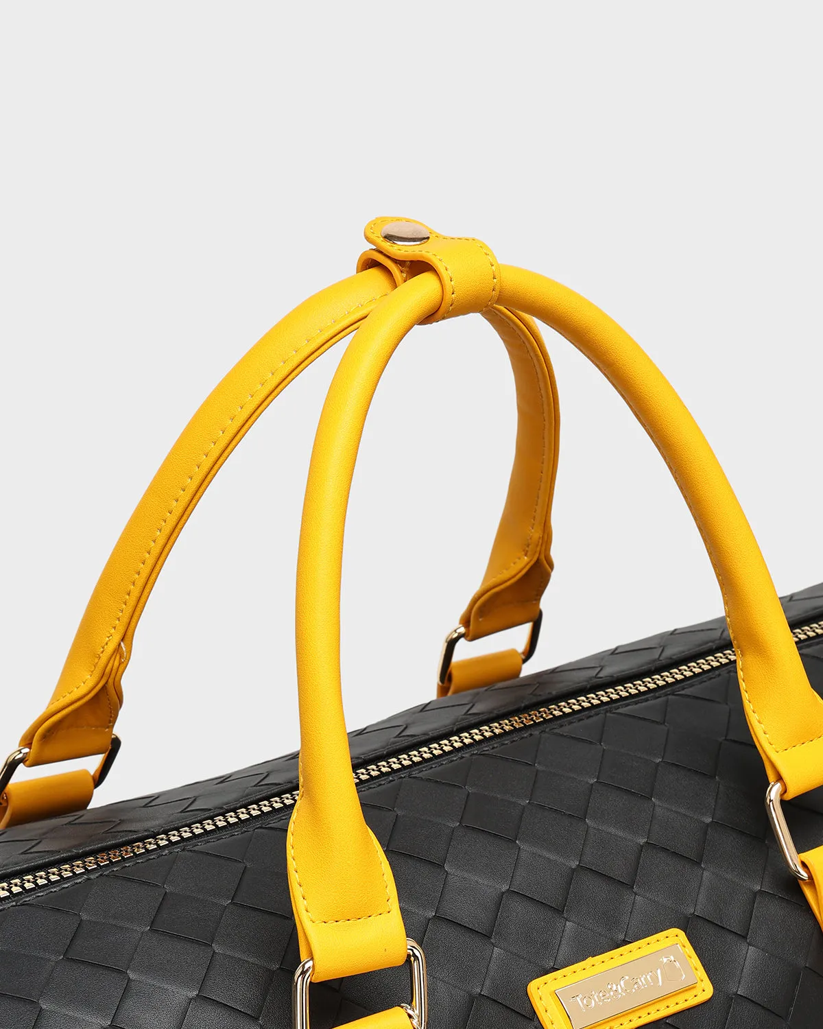 Bodega Rolling Travel Set in Black & Mustard