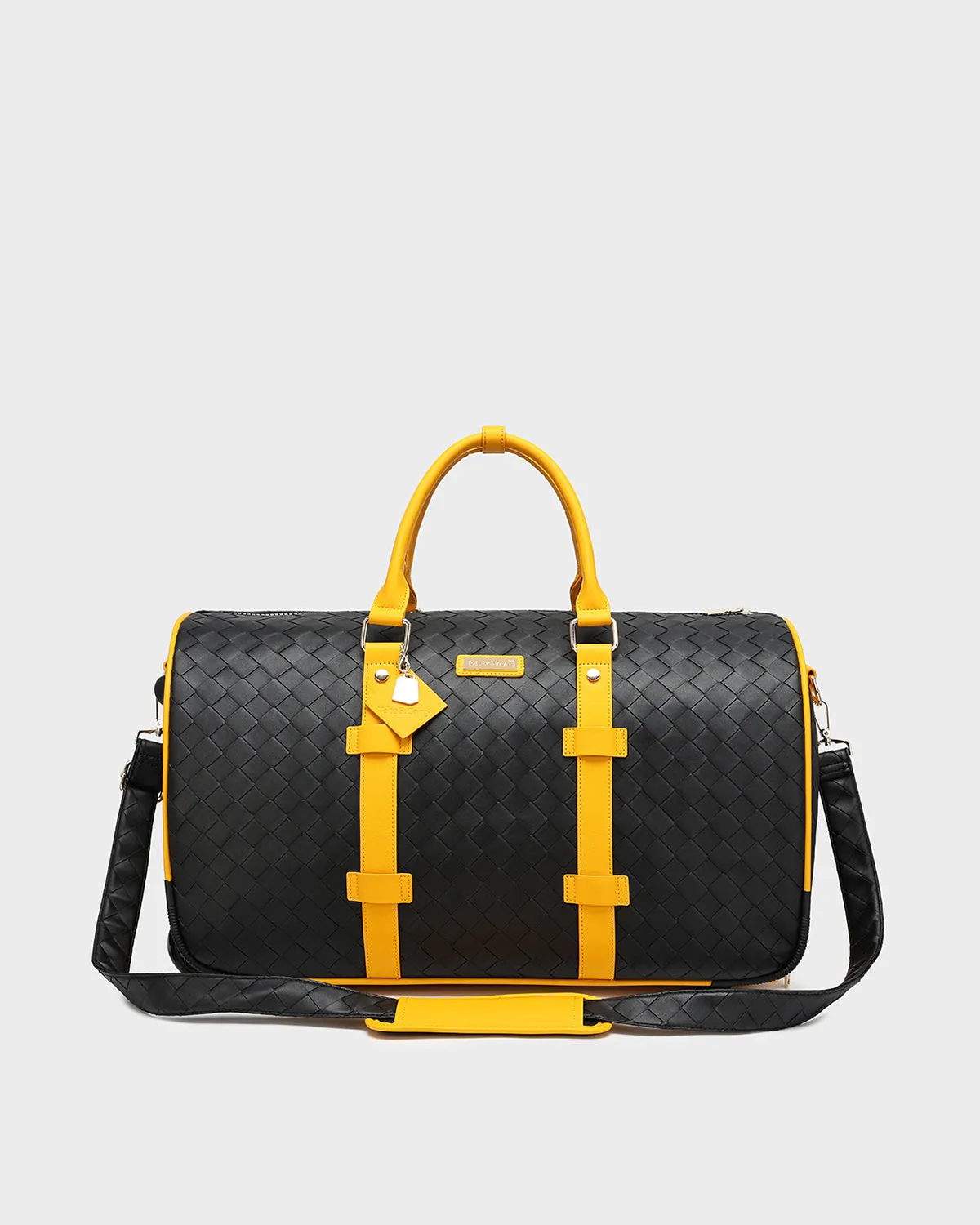 Bodega Rolling Travel Set in Black & Mustard