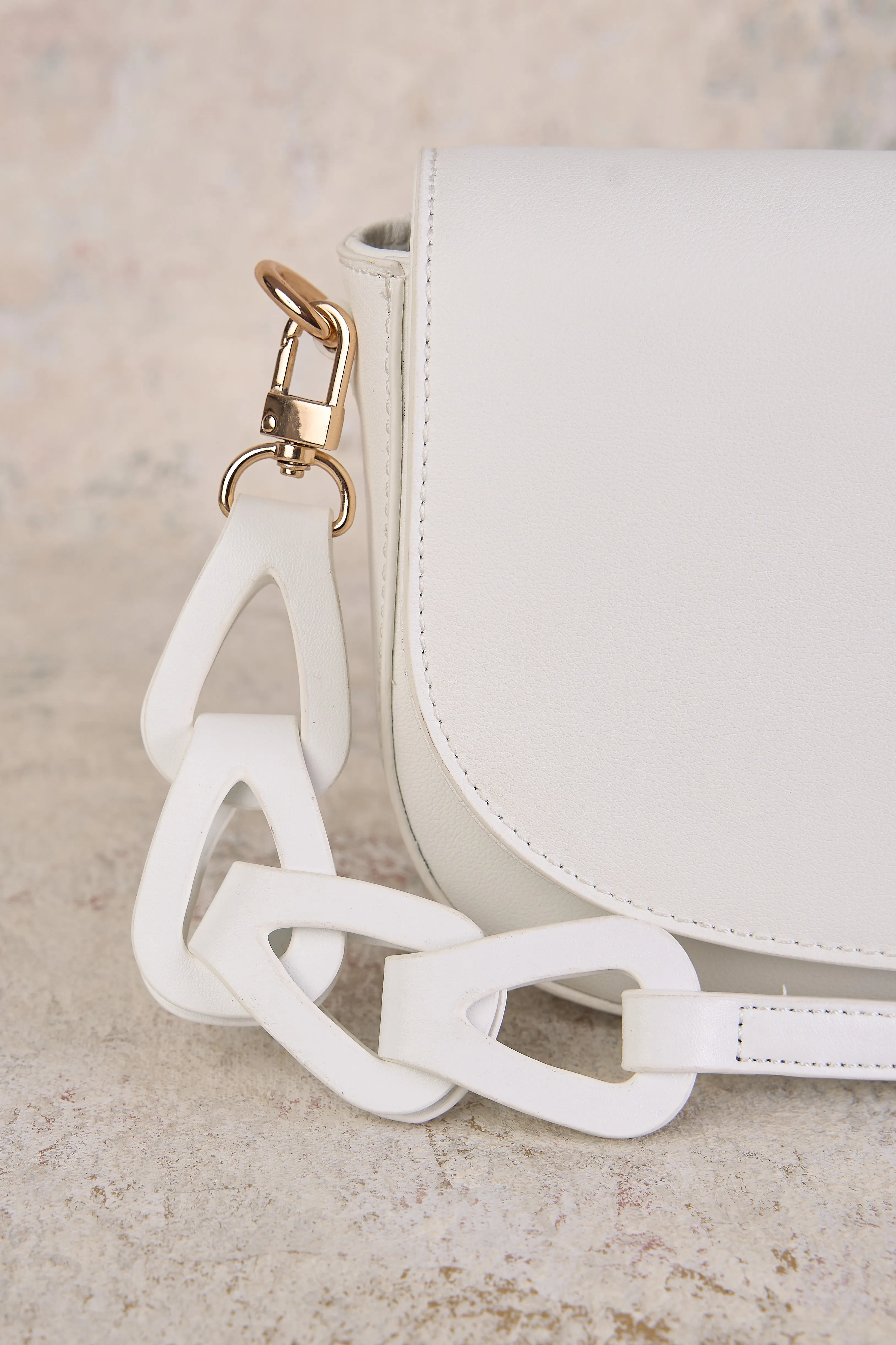 Braided Strap Crossbody Bag - White