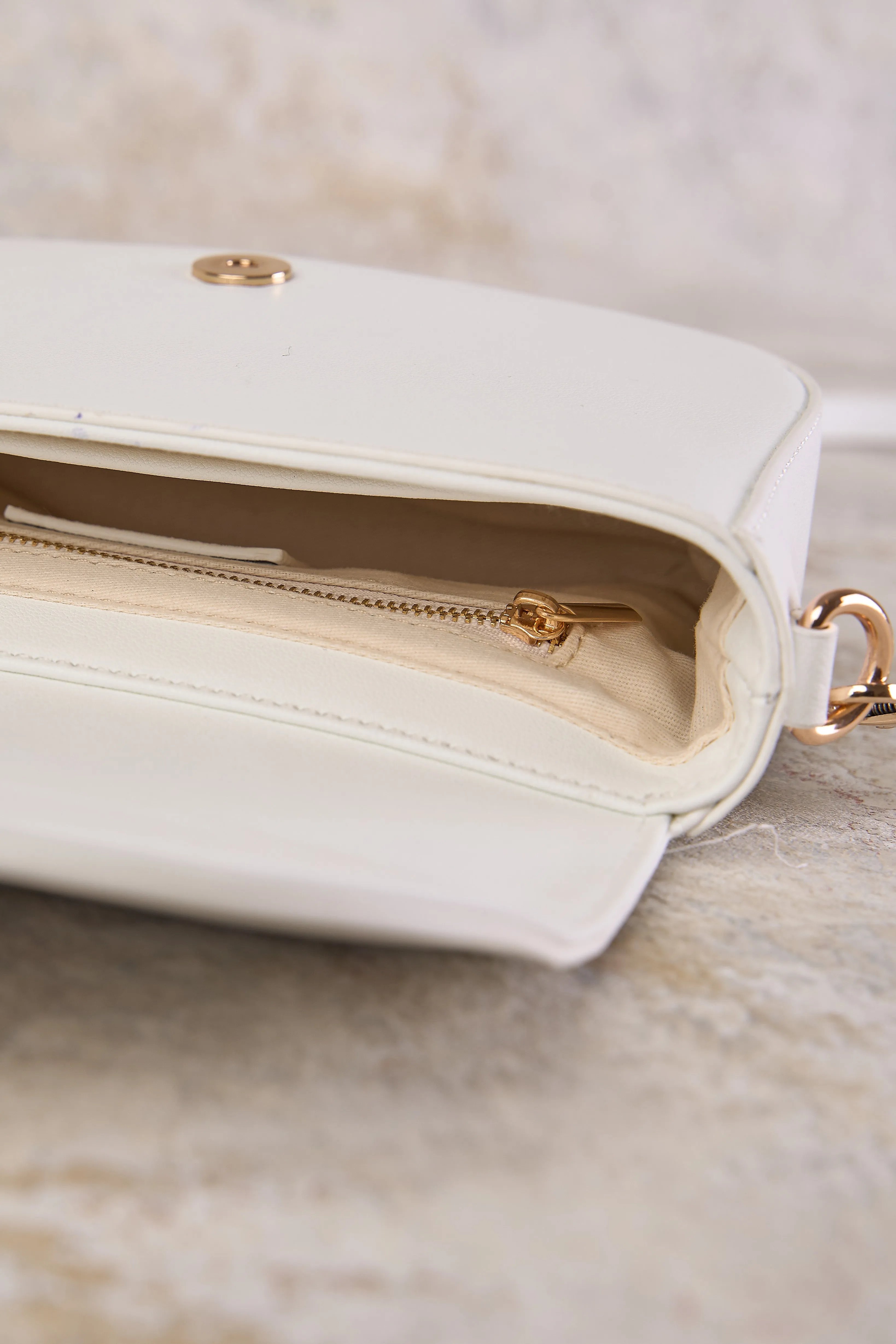 Braided Strap Crossbody Bag - White