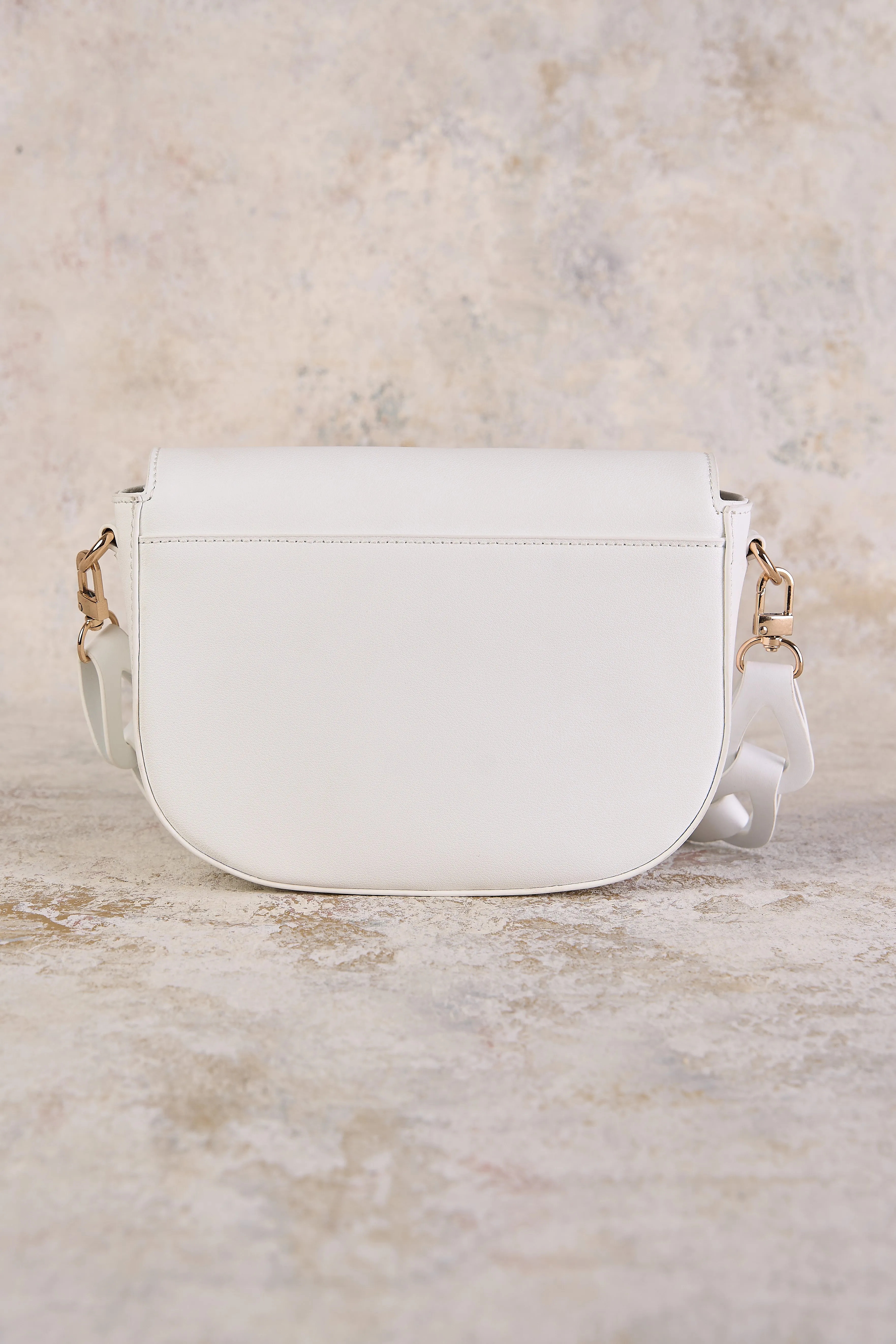 Braided Strap Crossbody Bag - White