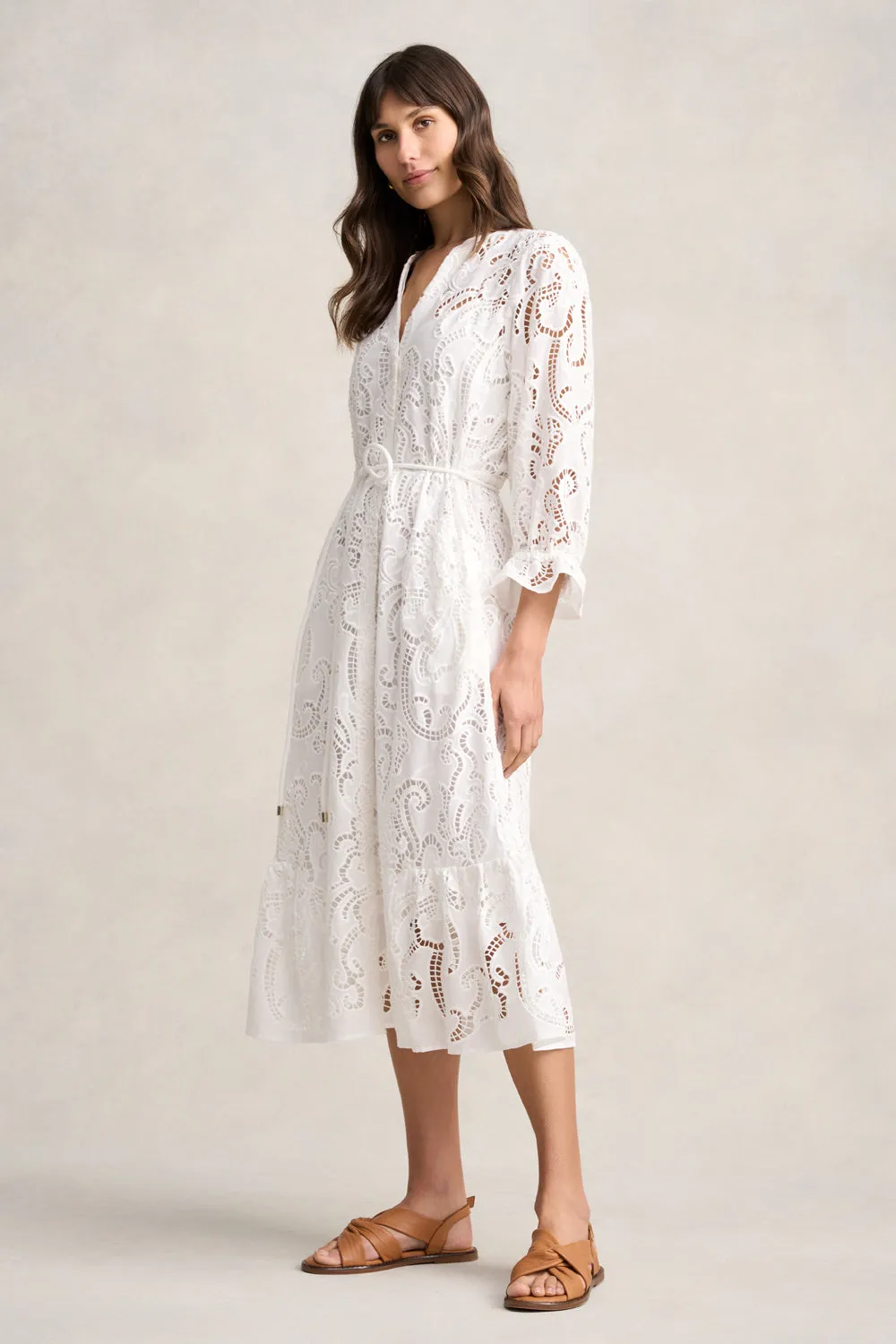 Broderie Lace Dress - White