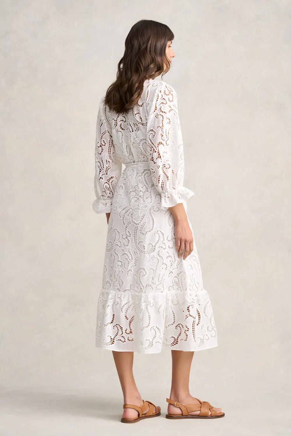 Broderie Lace Dress - White