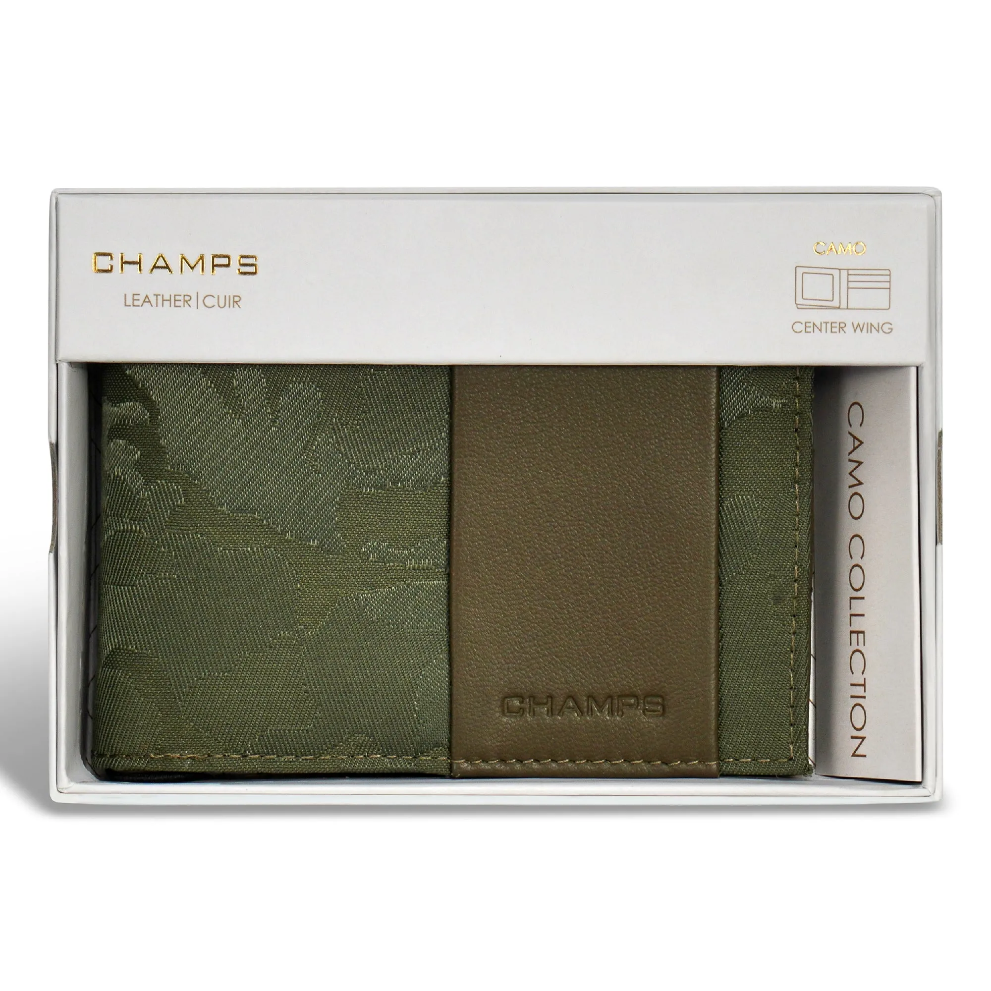 Camo / Leather Center Wing Wallet