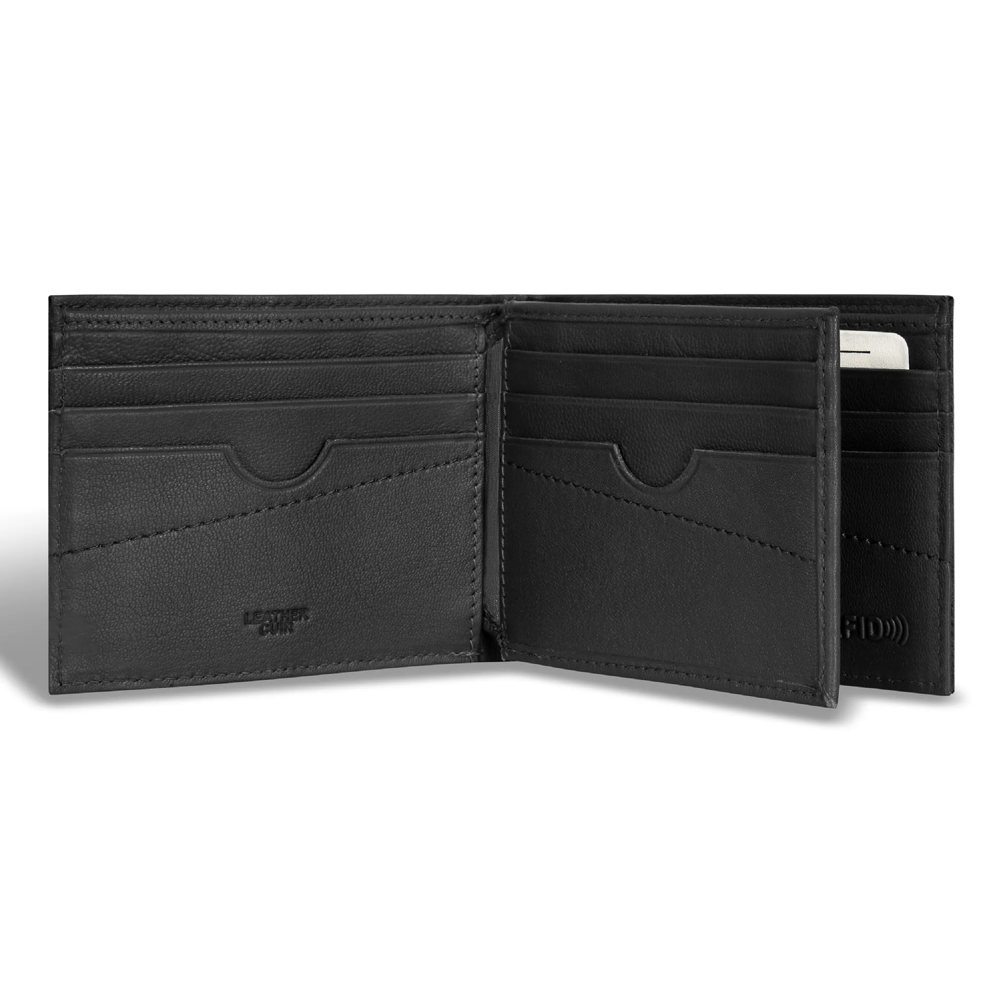 Camo / Leather Center Wing Wallet