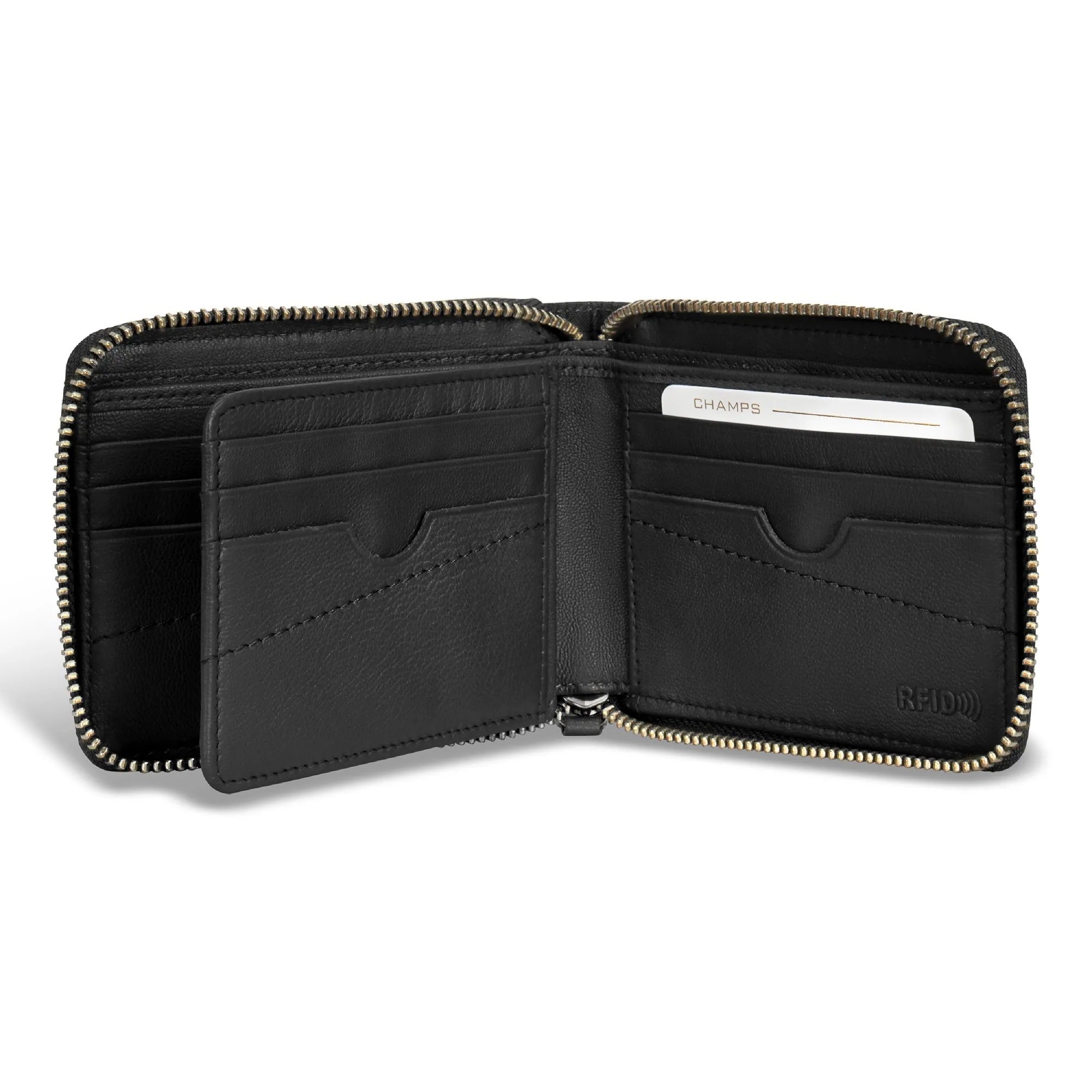 Camo / Leather Zip Around Wallet
