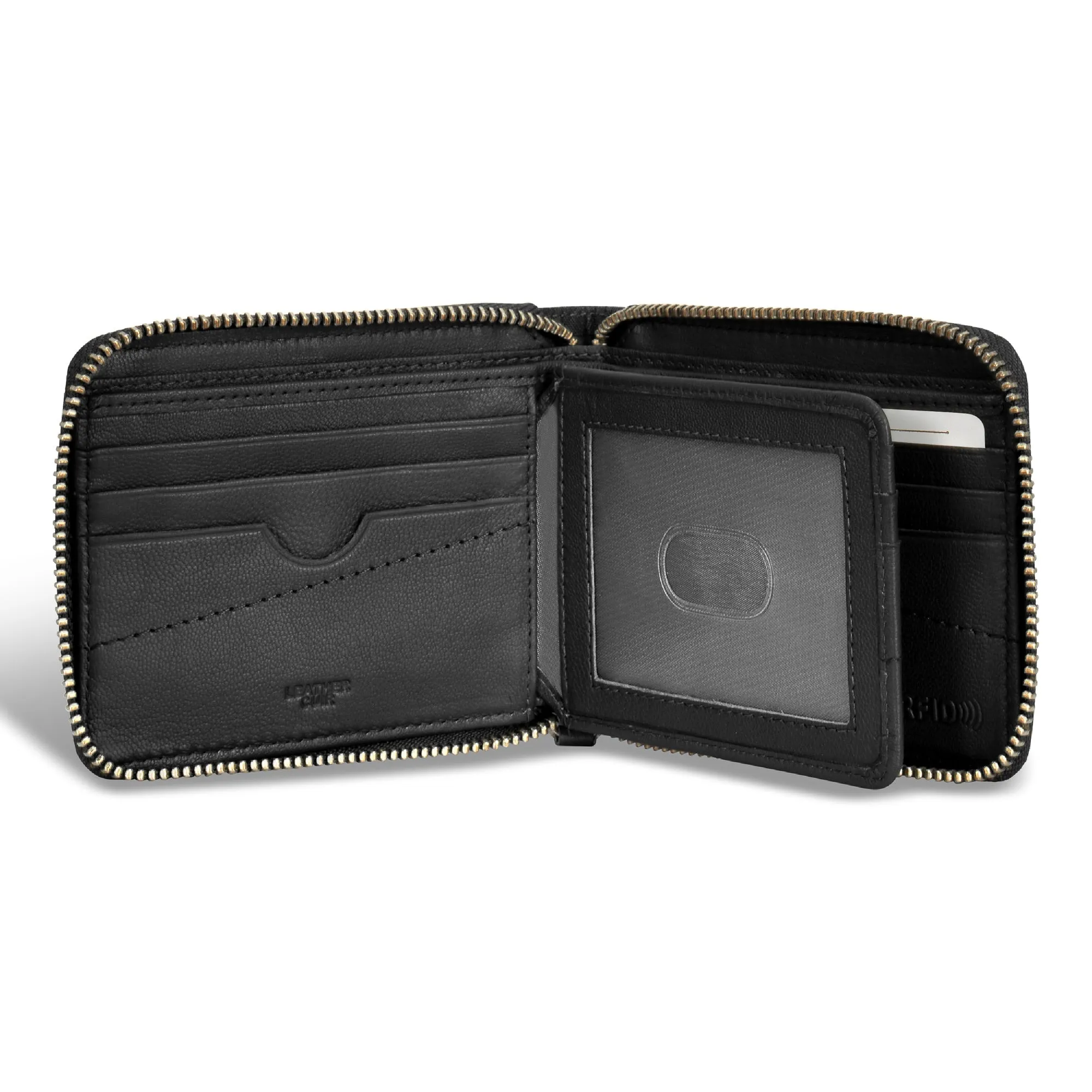 Camo / Leather Zip Around Wallet