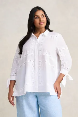 Cotton Embroidered Shirt - White
