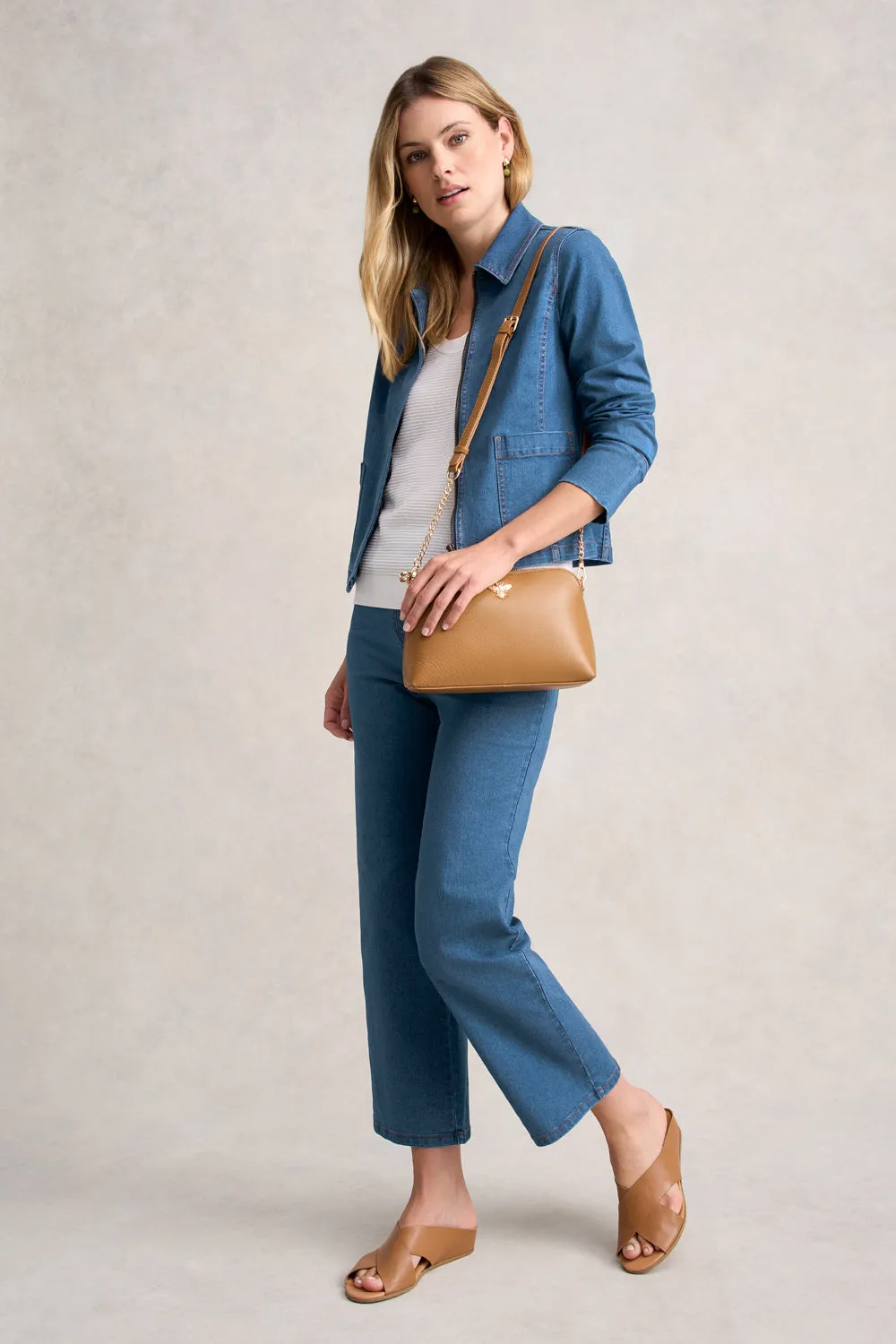 Cropped Denim Jacket - Denim Denim