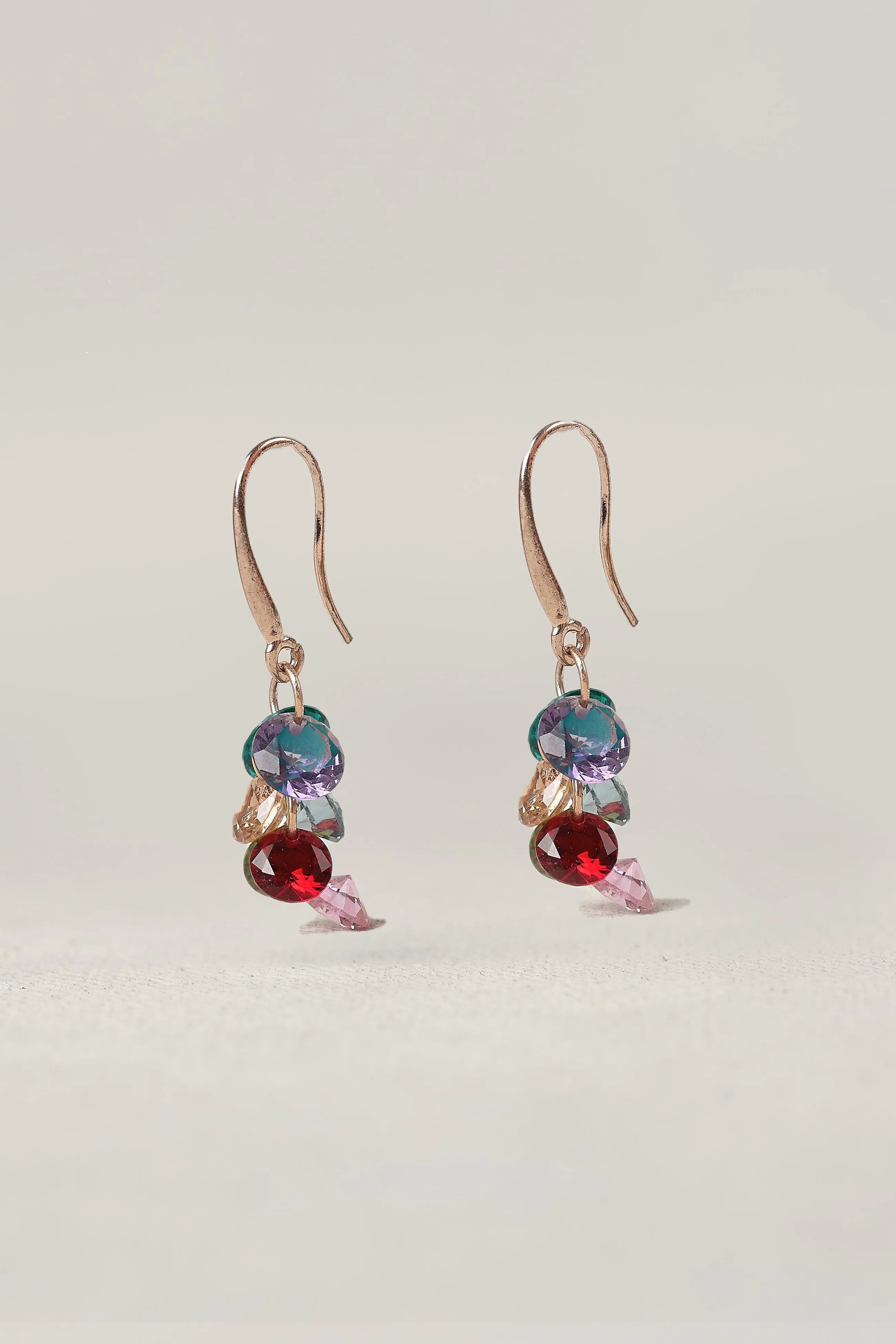 Crystal Droplet Earrings - Lilac