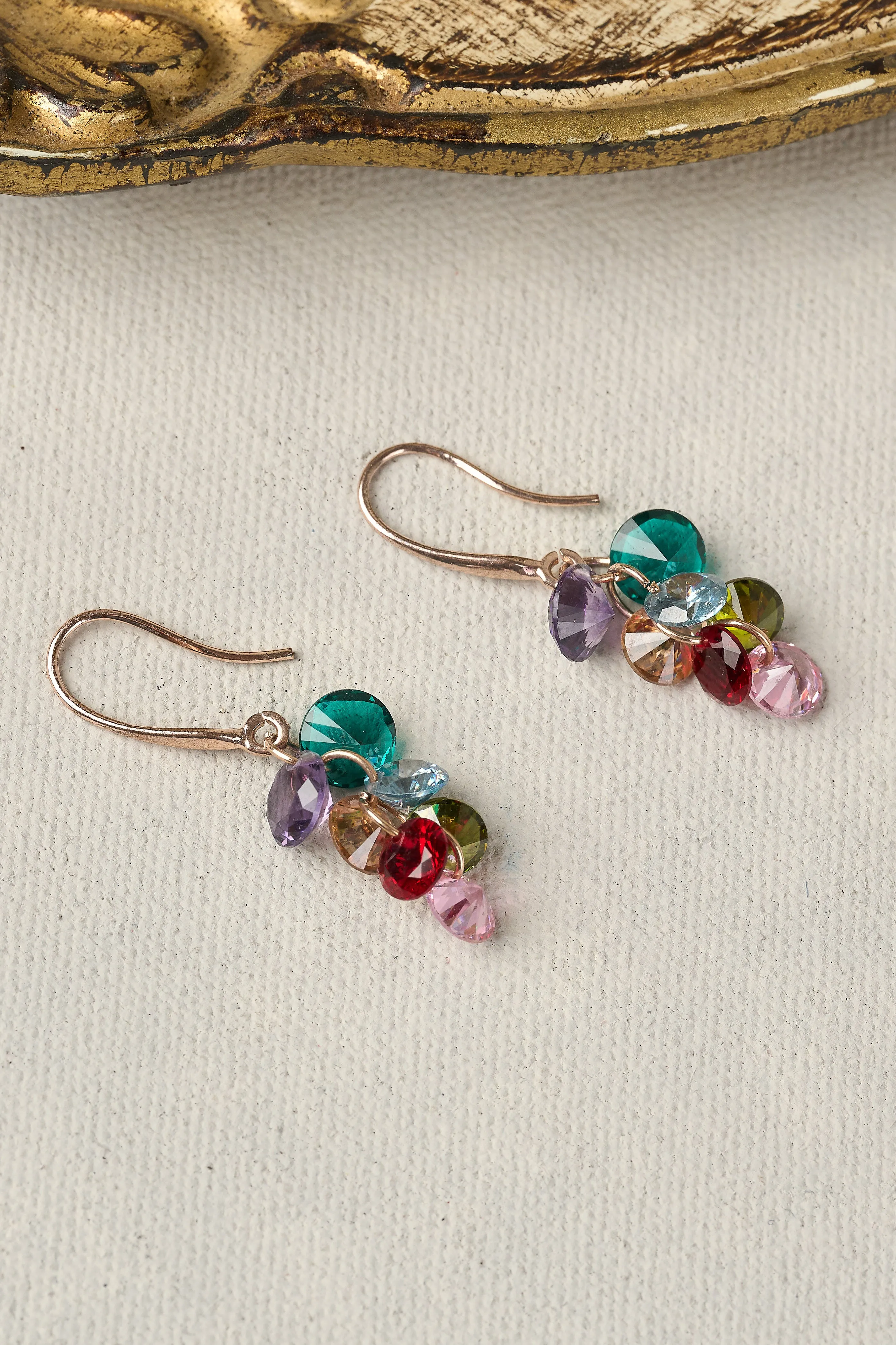 Crystal Droplet Earrings - Lilac