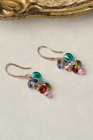 Crystal Droplet Earrings - Lilac