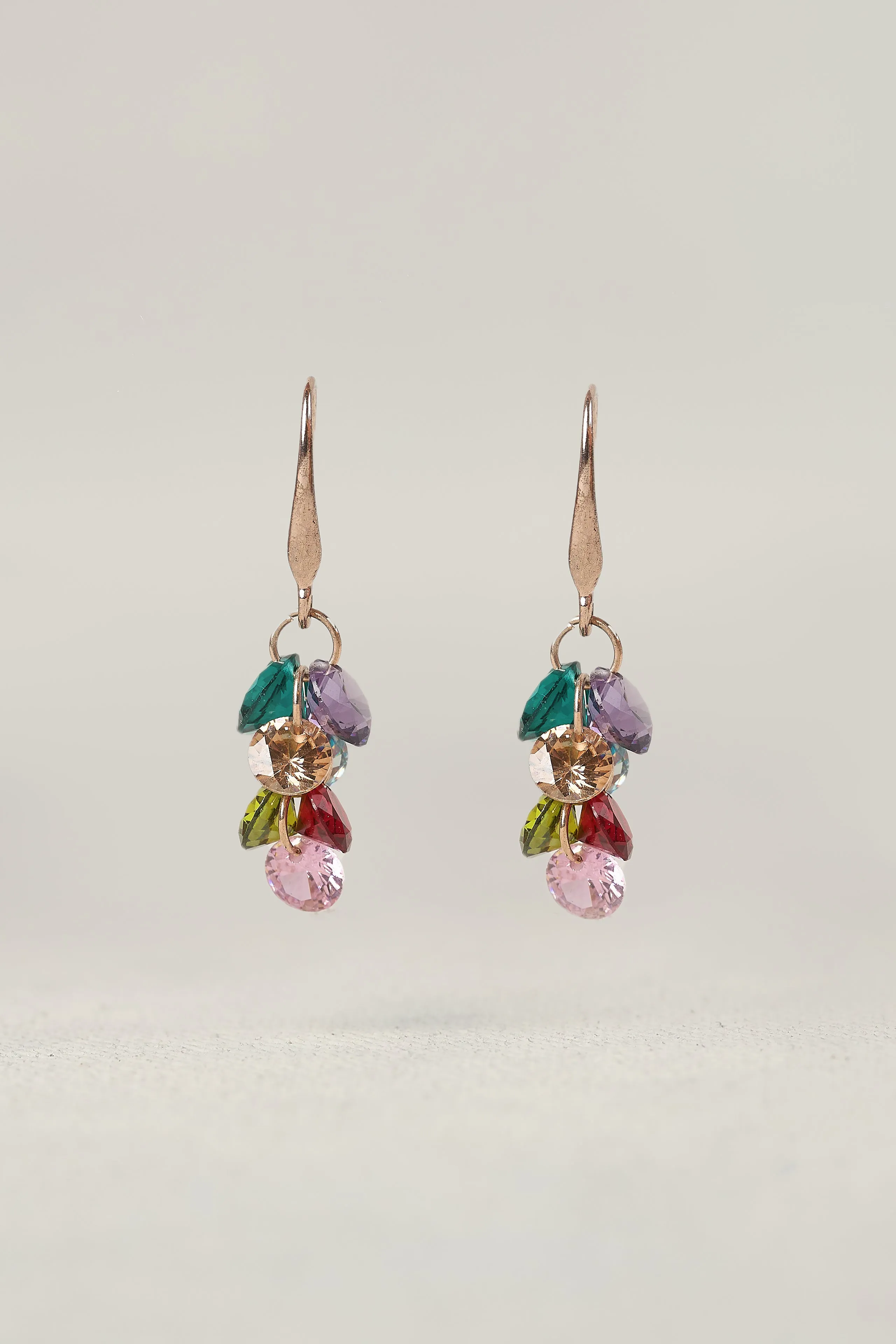 Crystal Droplet Earrings - Lilac