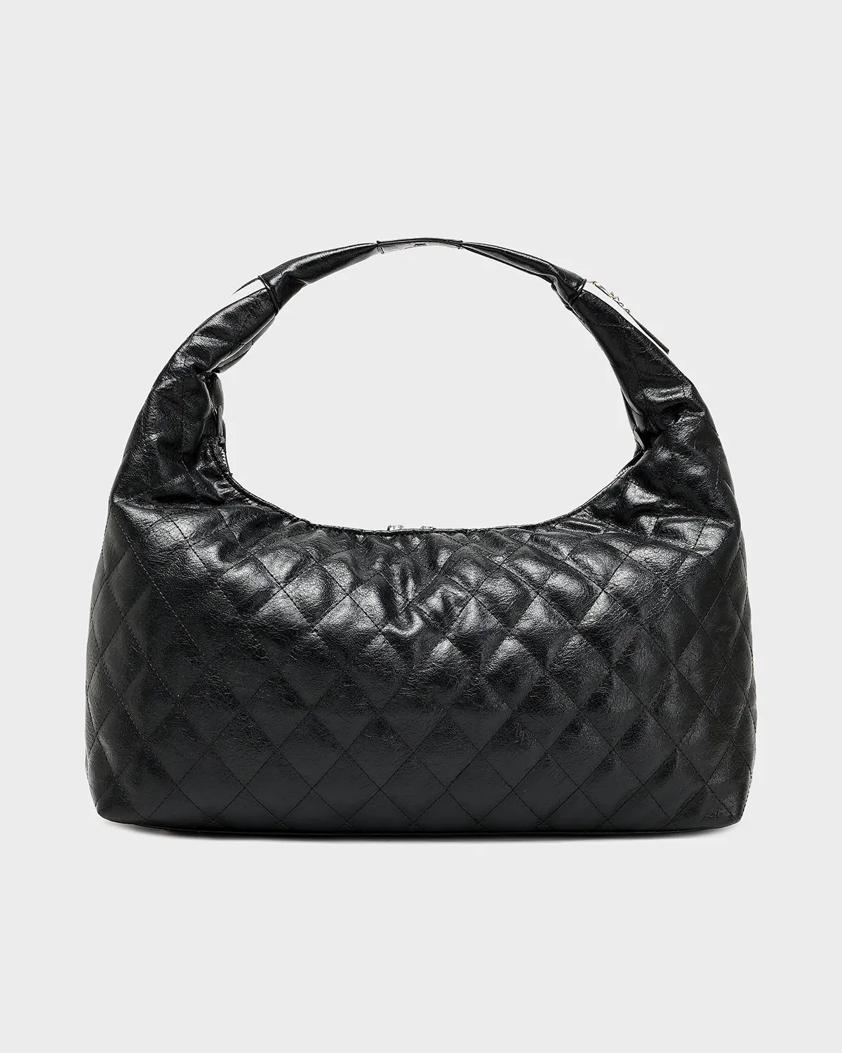 Diamond Stitch Quilted Chic Tote Bag in Black