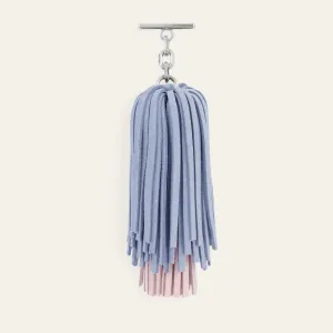 Double Pompom Tassel | Periwinkle Soft Pink with Silver hardware