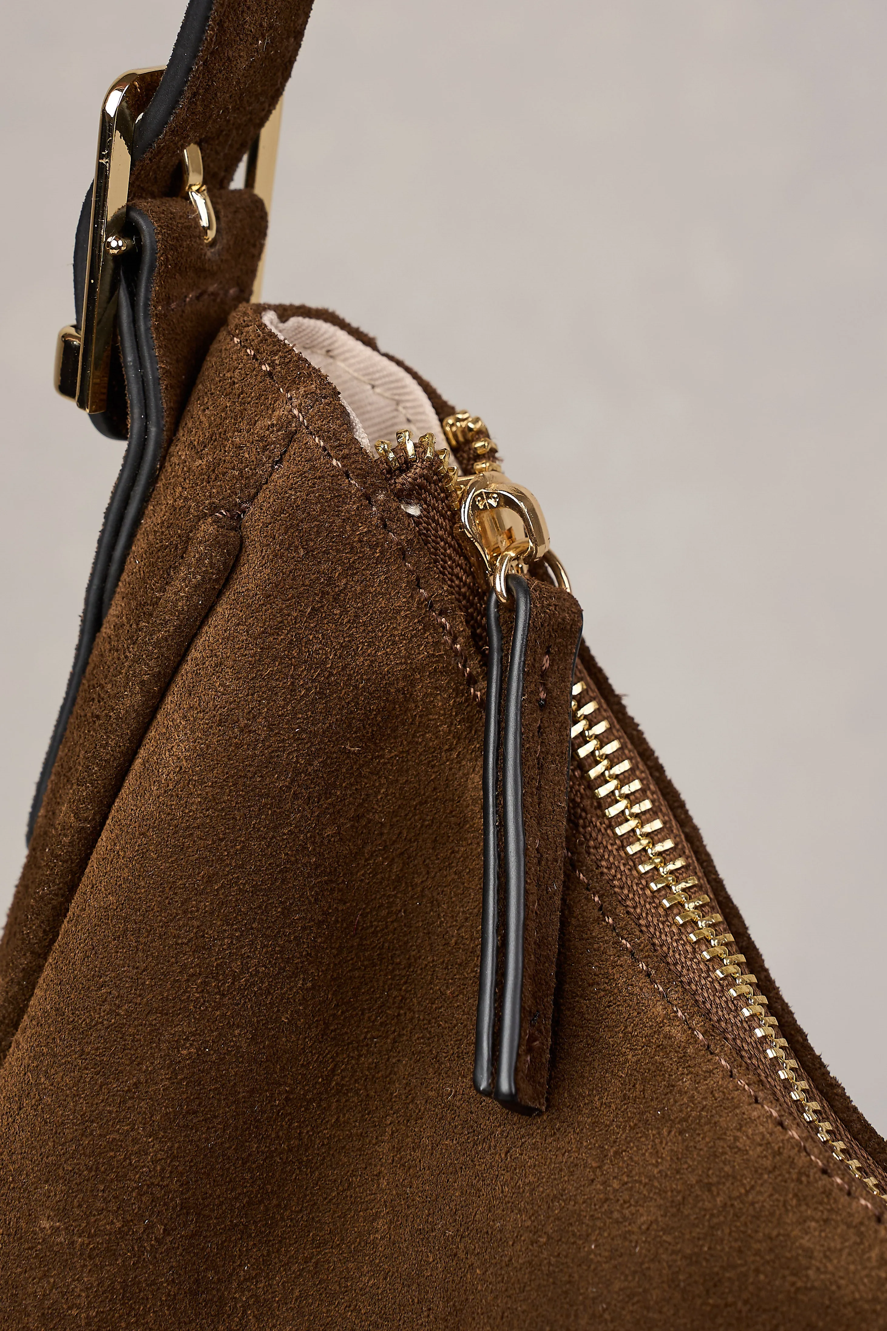 Ebony Suede Handbag - Chocolate