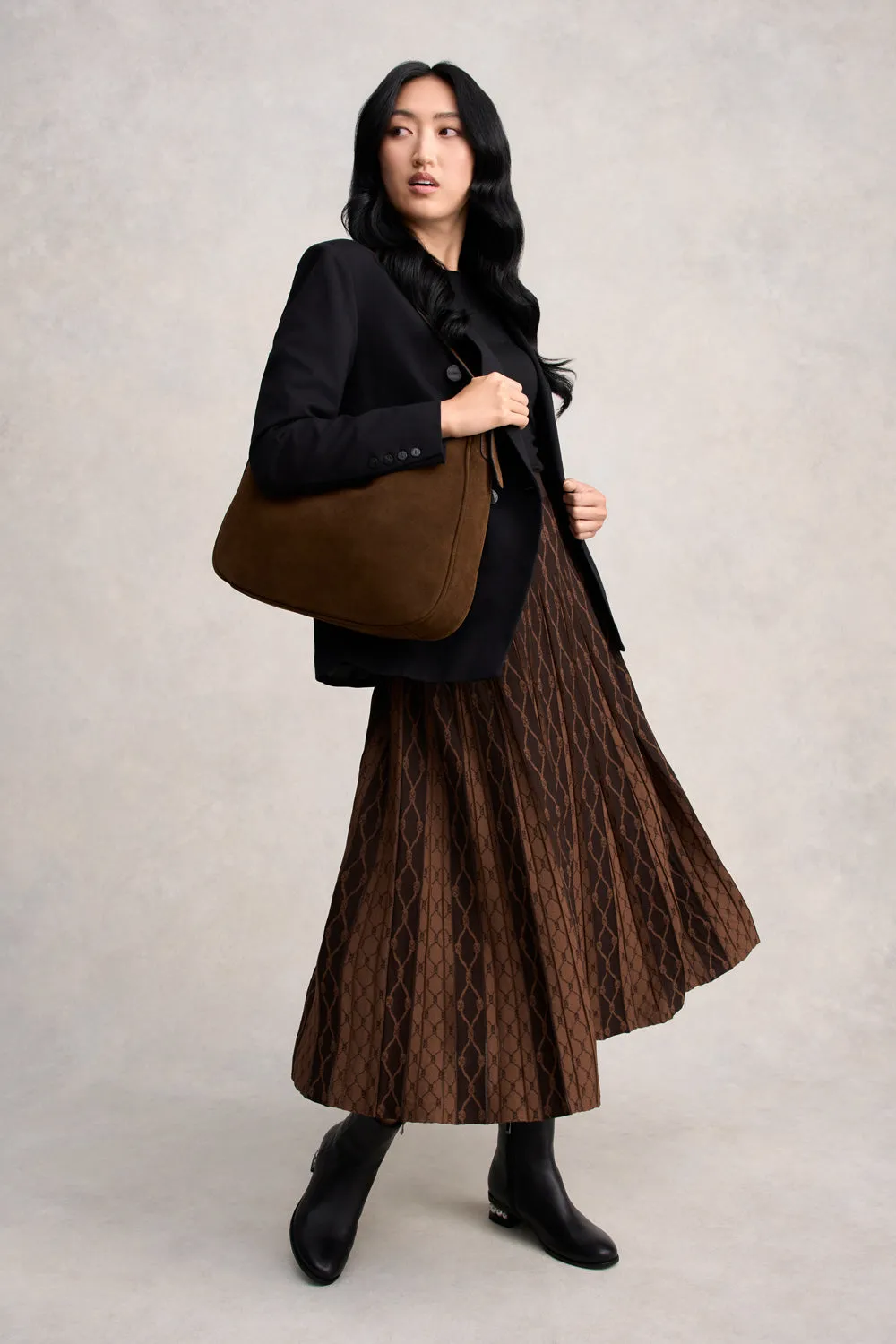 Ebony Suede Handbag - Chocolate