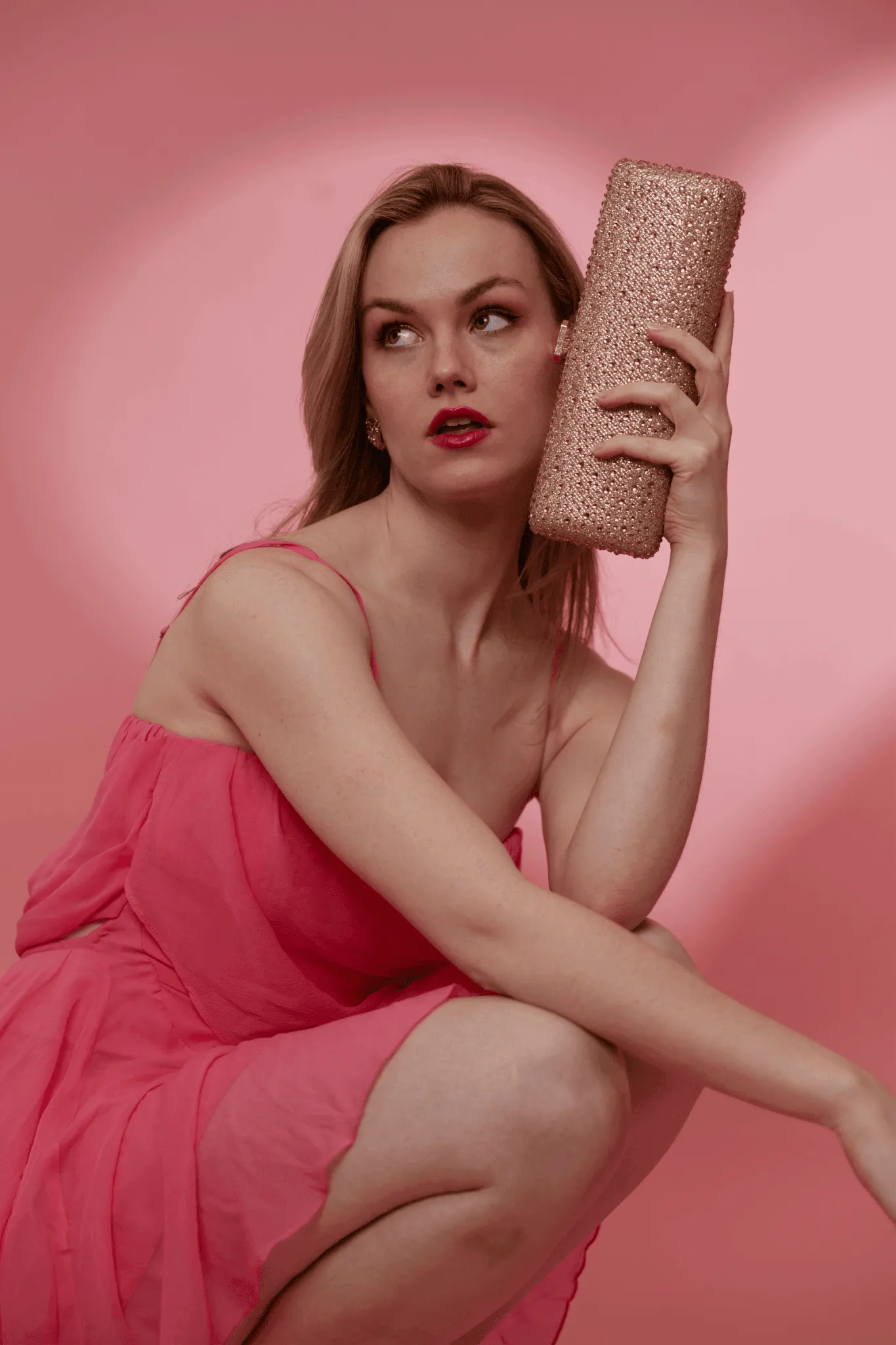 Elongated Rhinestone Clutch