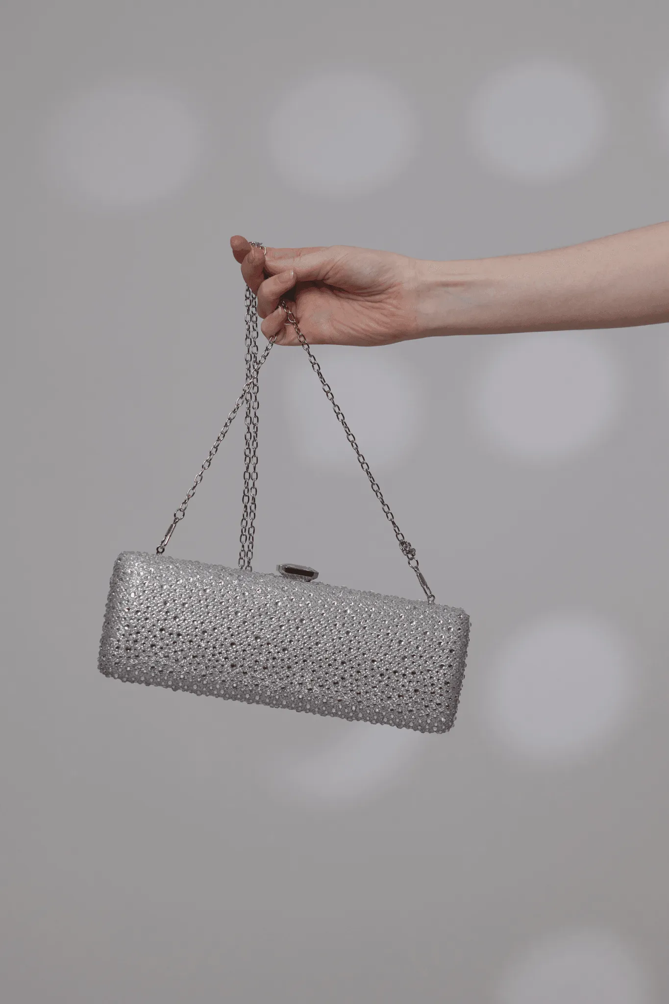 Elongated Rhinestone Clutch