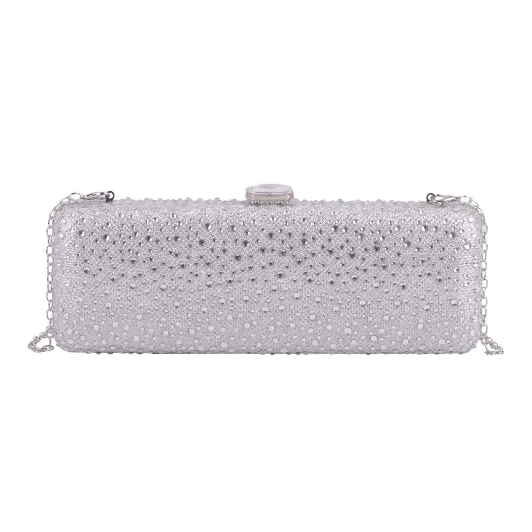 Elongated Rhinestone Clutch