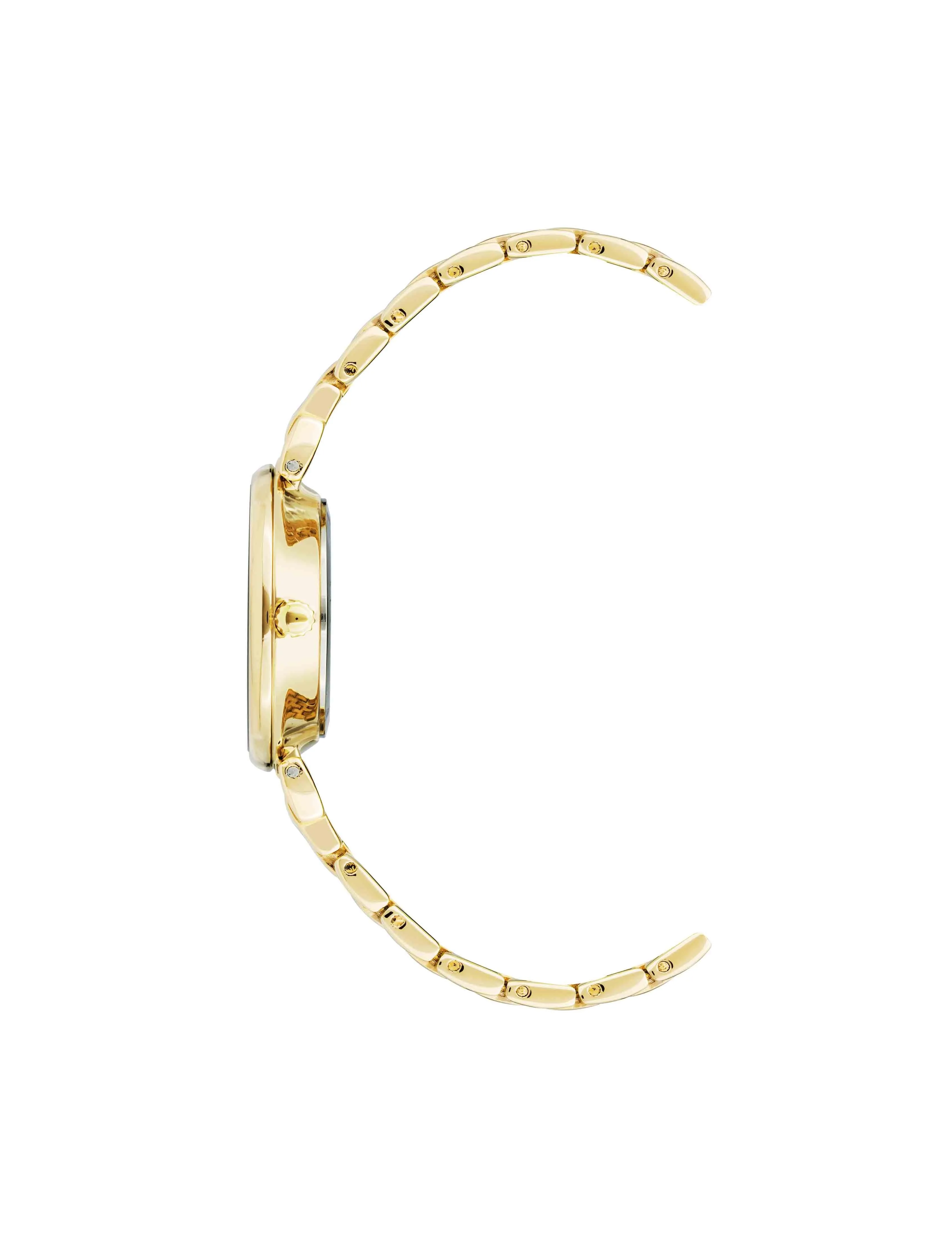 Embossed Floral Pattern Dial Watch