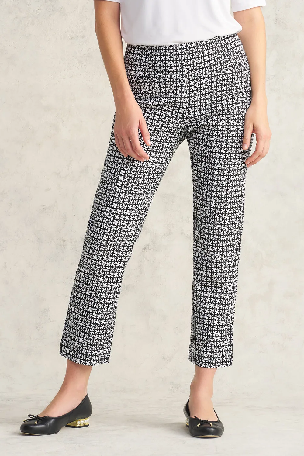 Geo Printed Pant - Black & White Geo