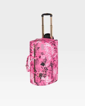 Graffiti Rolling Duffle Bag in Baby Pink