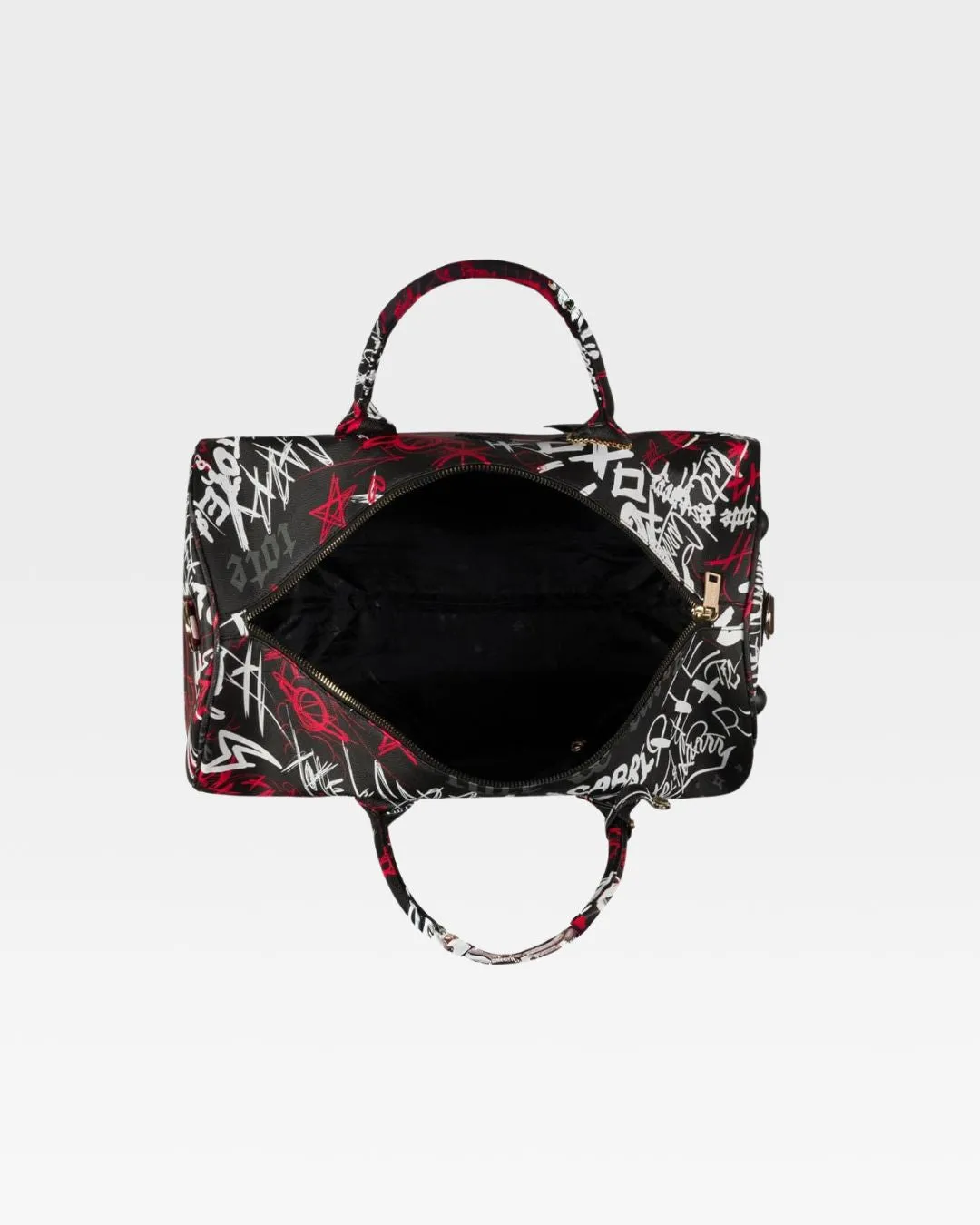Graffiti Rolling Duffle Bag in Black