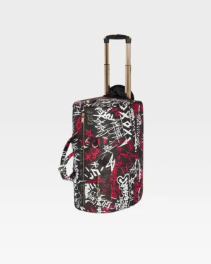 Graffiti Rolling Duffle Bag in Black