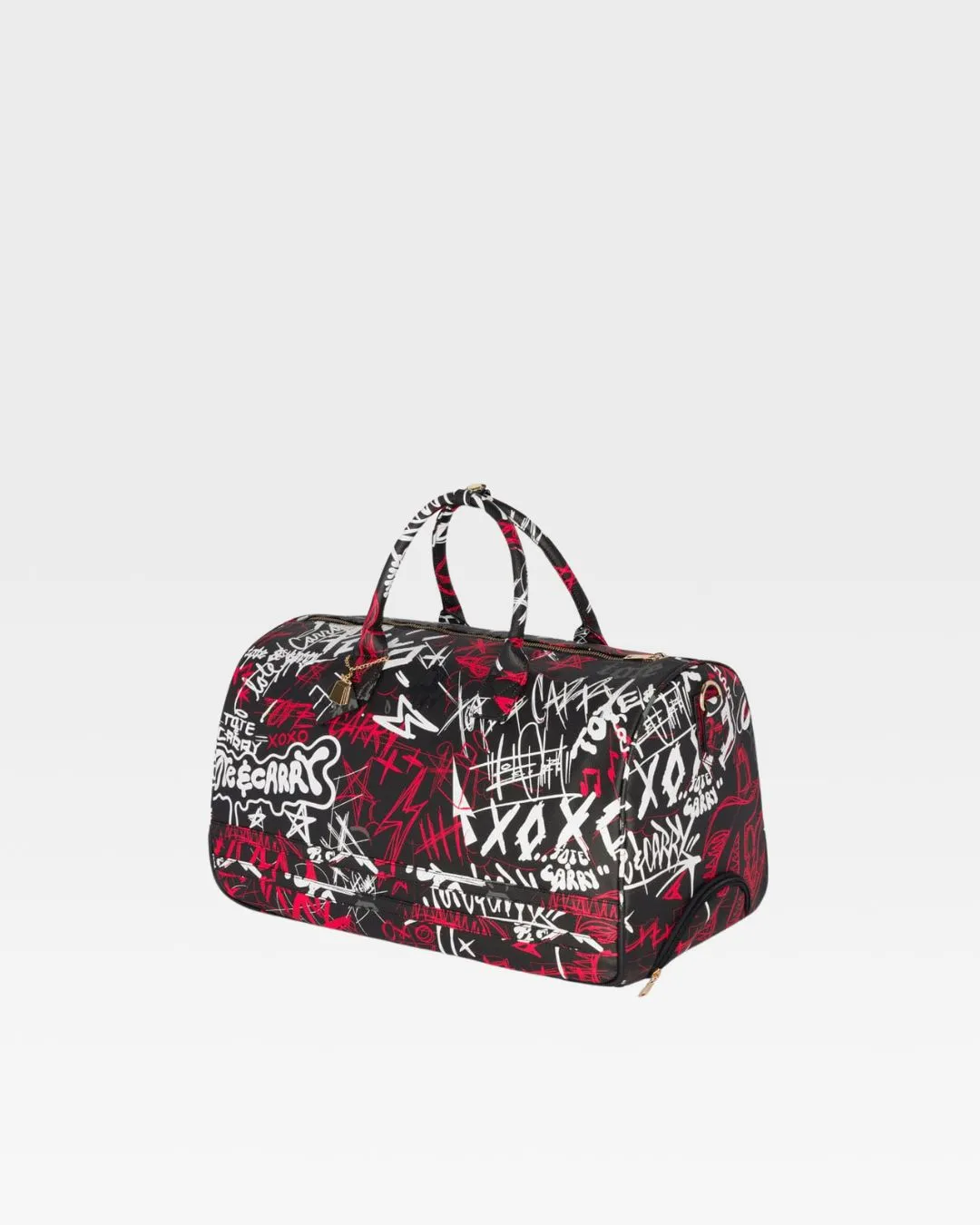Graffiti Rolling Duffle Bag in Black