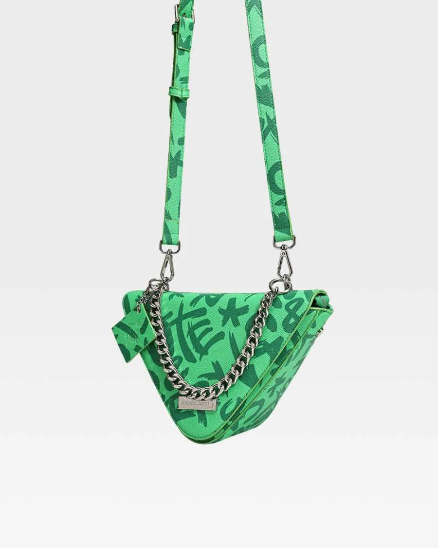 Graffiti Shoulder Bag in Green