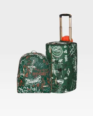 Graffiti Tombstone Roller Duffle Set in Emerald Green
