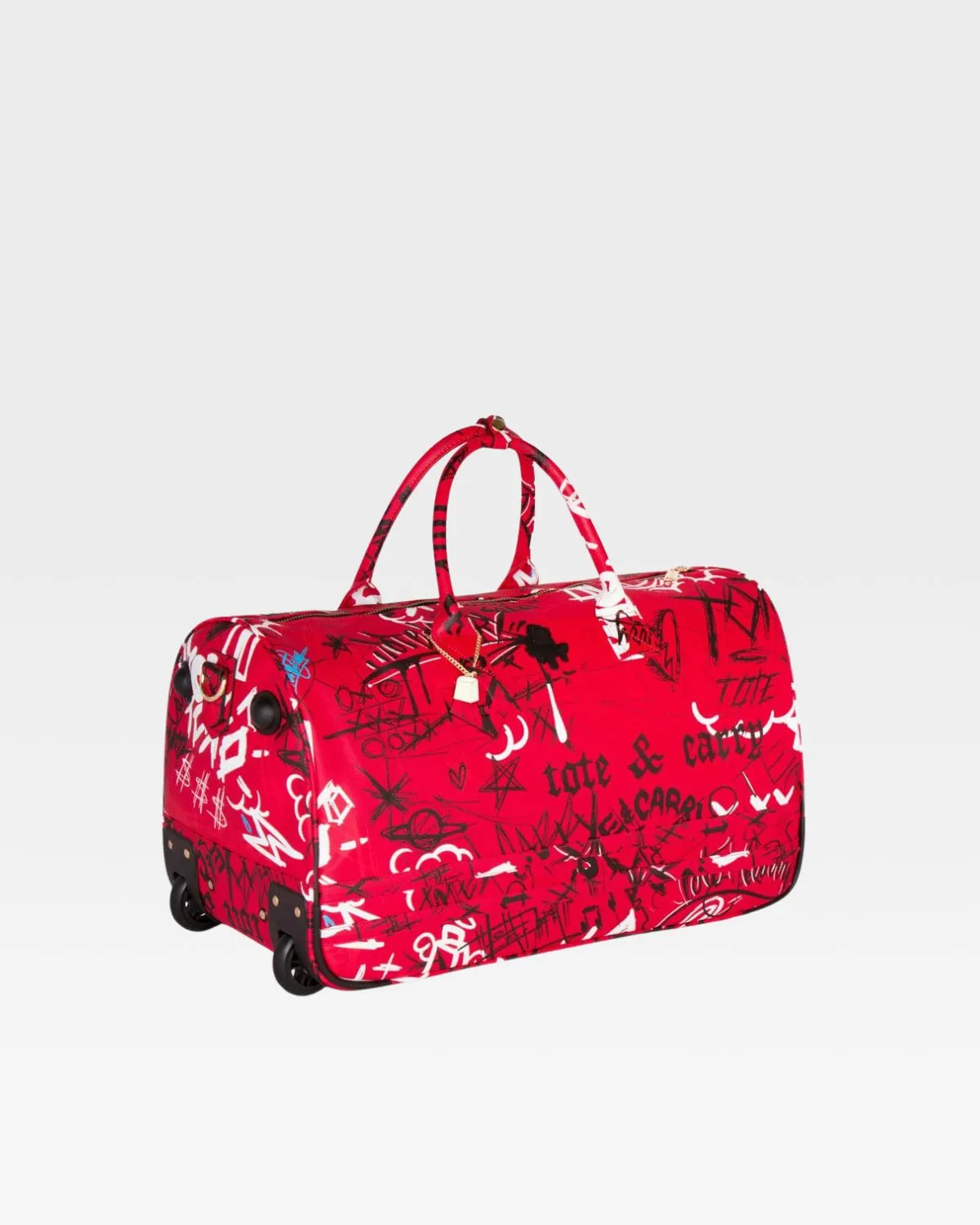 Graffiti Tombstone Roller Duffle Set in Red