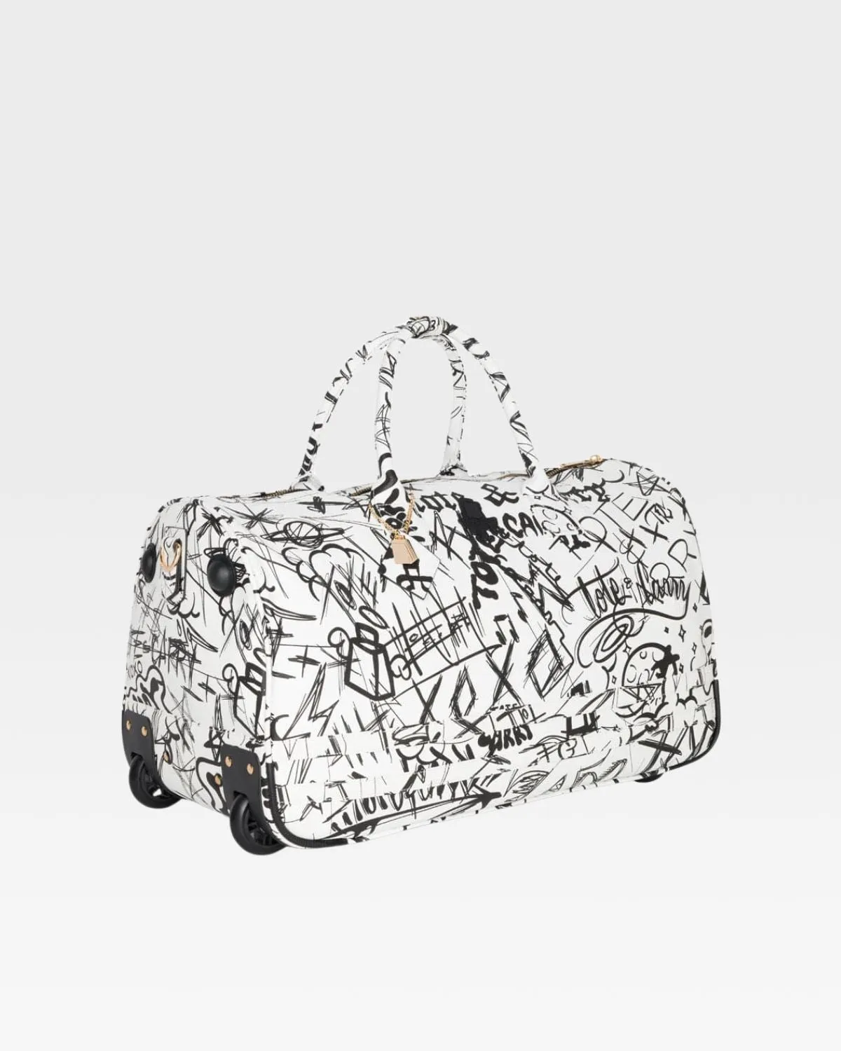 Graffiti Tombstone Roller Duffle Set in White