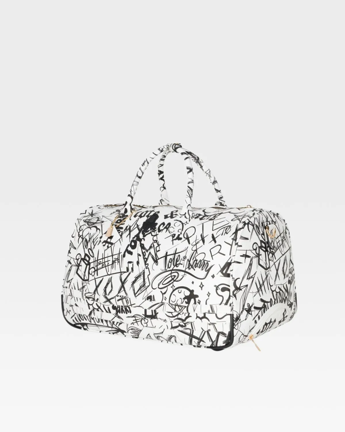 Graffiti Tombstone Roller Duffle Set in White